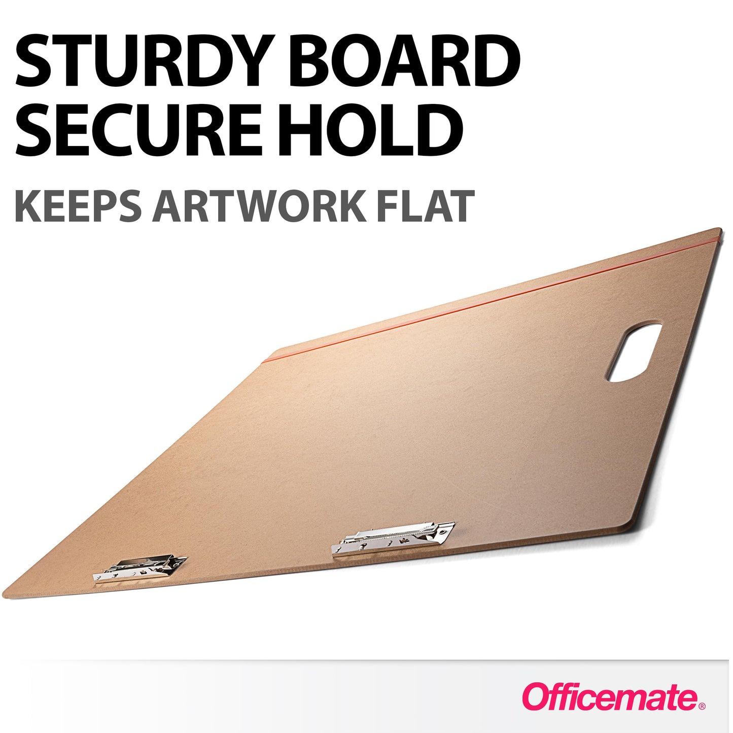 Officemate 23" x 26" Artist Sketch Board with Handle for Drafting Art - Portable Wooden Clipboard for Class, Studio or Field Use (83099)