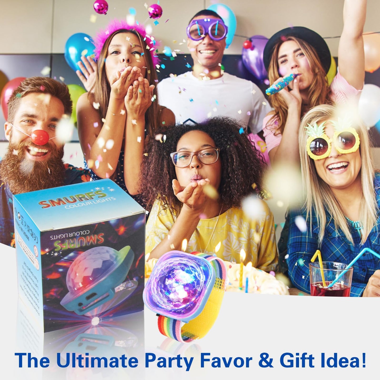 BringLED Interactive LED Wristband 【2-Pack】- Rechargeable Sound-Activated Party Accessories, Multi-Color Light-Up for Parties, Festivals, and Gifts, Normal, Plastic Led Components