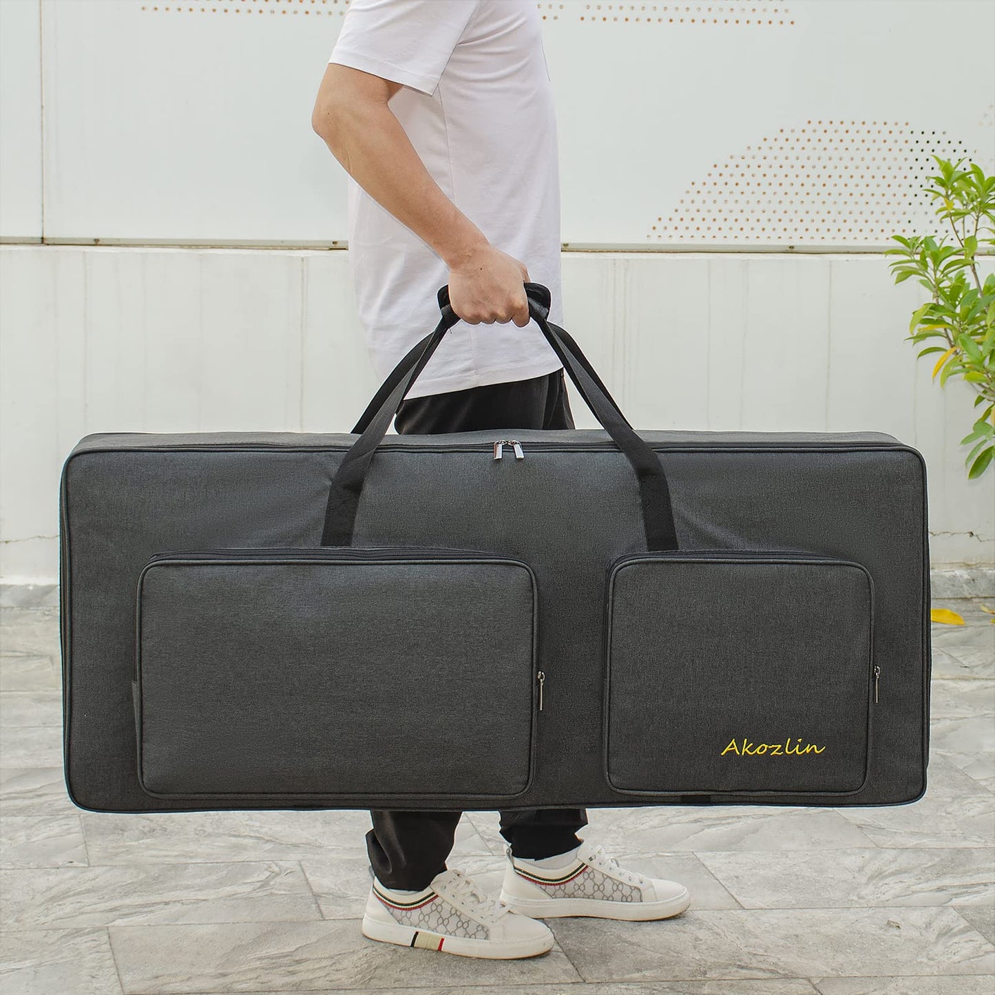 AKOZLIN 61 Key Keyboard Bag Portable Durable Electric Piano Padded Case Gig Bag Universal Waterproof Oxford Thicken Gig Bag with 10mm Pearl Padded 42.1"x17.7"x6.6"
