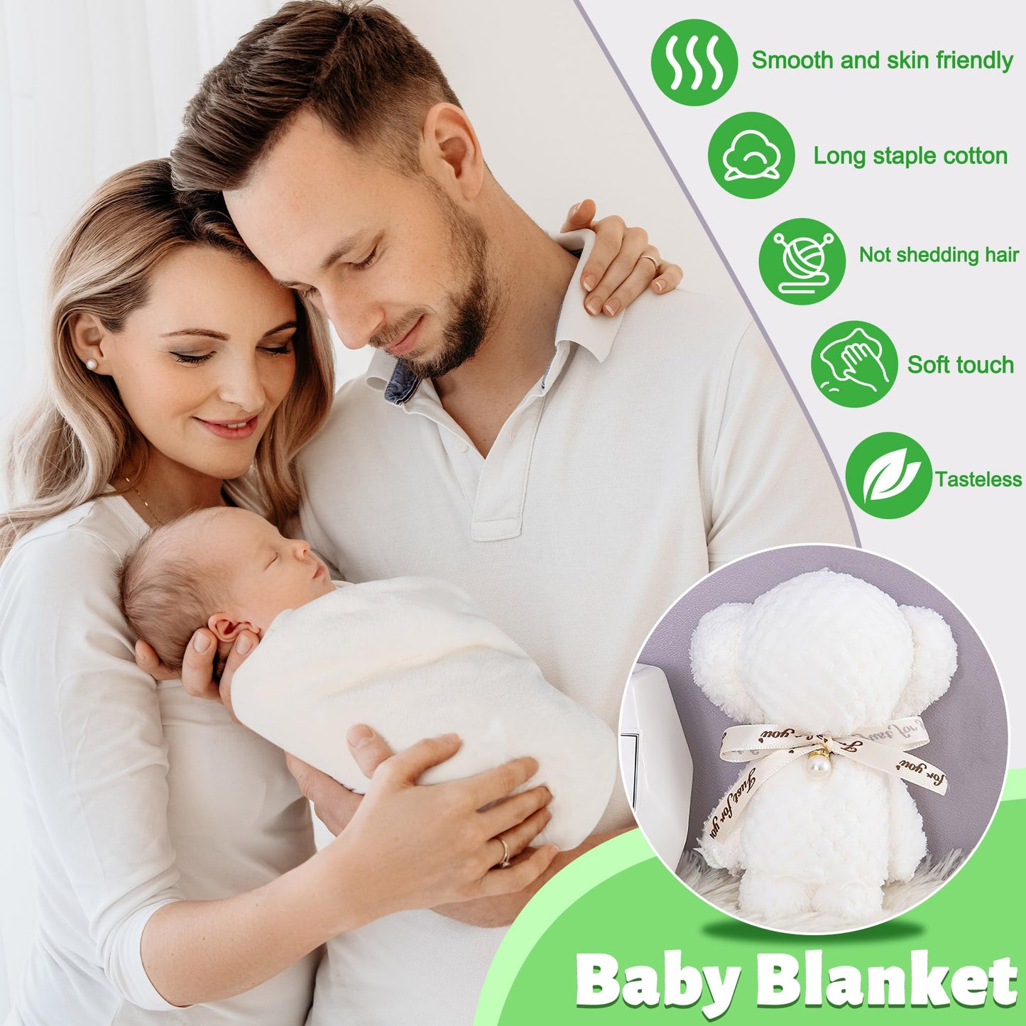 8PCS Baby Shower Gifts, New Born Baby Gifts for Girls Boys, Includes Baby Blankets, Funny Socks, Baby Keepsake and Milestone, Unique Newborn Essentials Gift Set