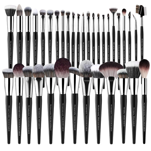 Bueart Design Professional Makeup Brush Set, 36 Pieces, Synthetic Fiber Brushes with Travel Case, Face and Eye Makeup Kit