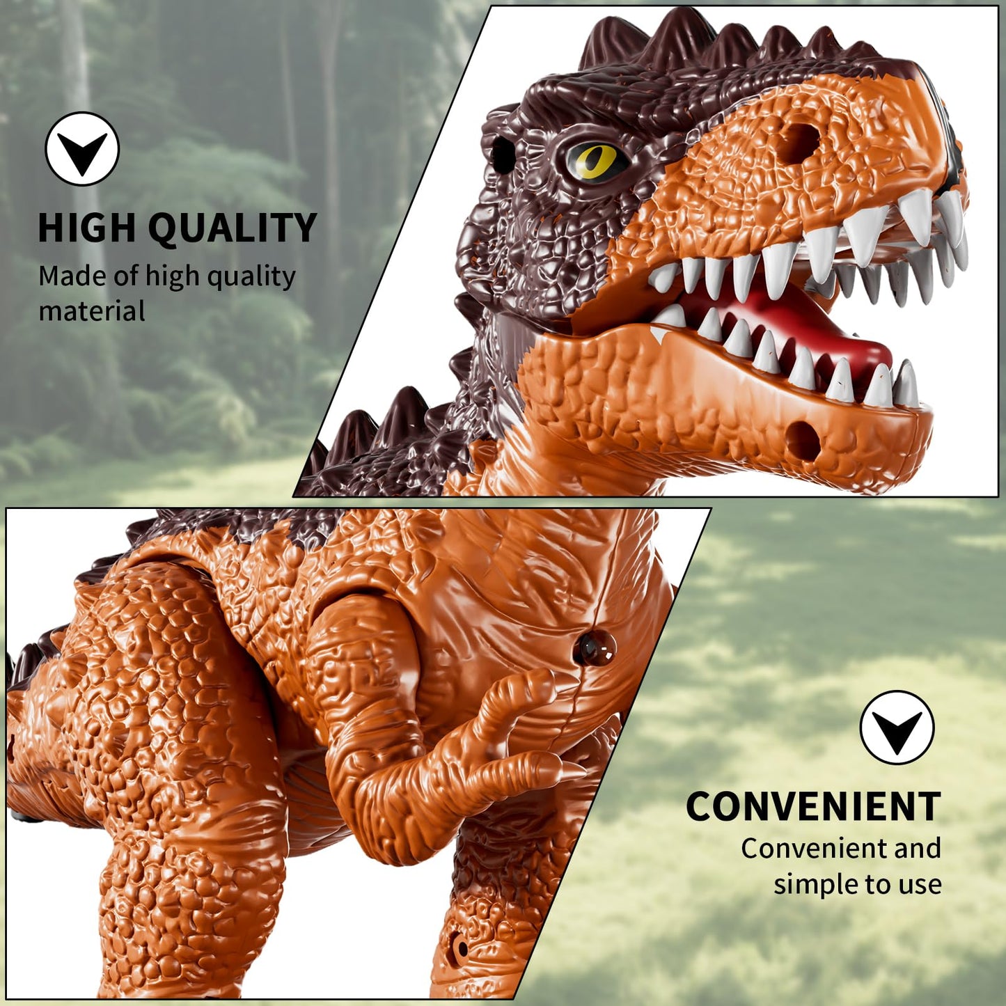 Lucky Doug 3 Pack Electric Realistic Dinosaur Toys with Simulated Sound ＆ Light for Boys Kids Aged 3 4 5 Years Old, Dinosaur Figures for Toddler Christmas and Birthday