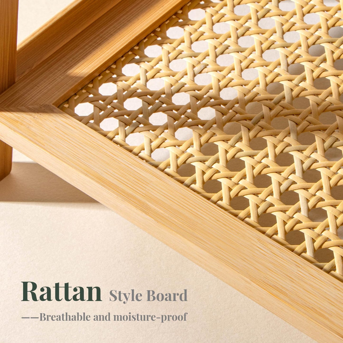 ANBOXIT Rattan-Look Matcha Station Organizer, Countertop Bamboo Tea & Coffee Accessories Station Organizer, 2 Tier Mug Holder Display Stand for Kitchen, Home, Office