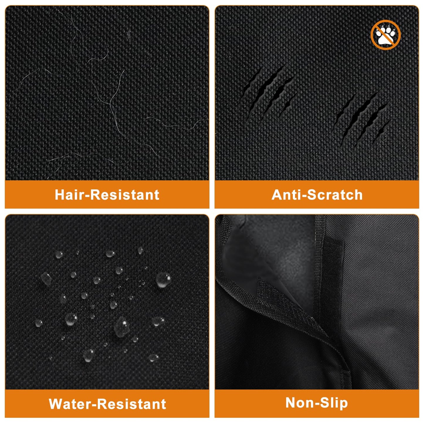 Alfheim Car Boot Liner Protector - Nonslip Waterproof Pet Dog Back Seat Cover - Durable Washable Cargo Cover Mat Travel Universal for Car Truck SUV (Black)