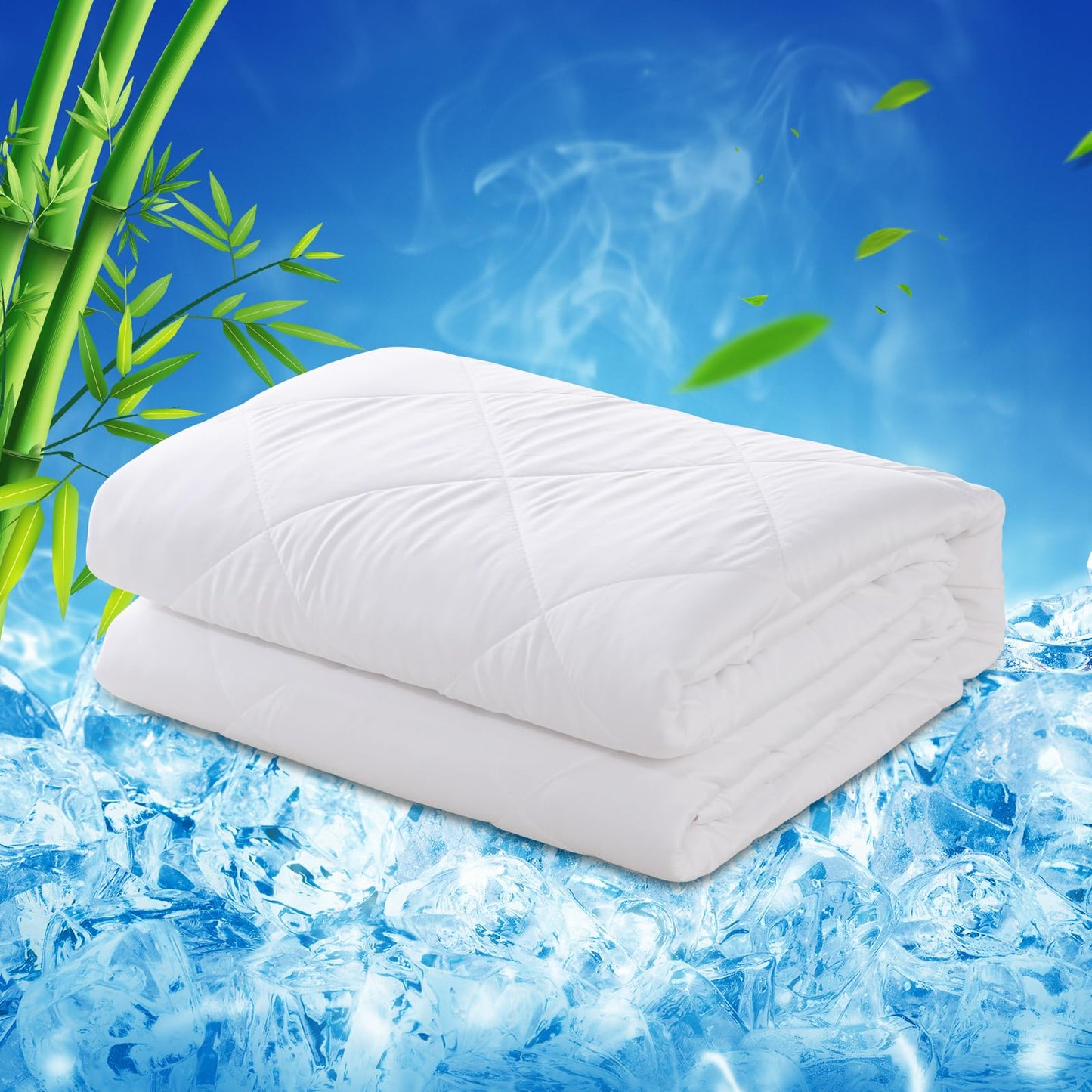 LAVANCE 100% Viscose Made from Bamboo Comforter King Size Lightweight Silky Down Alternative Duvet Insert Soft All Season Comforter - White, 90x106 Inches