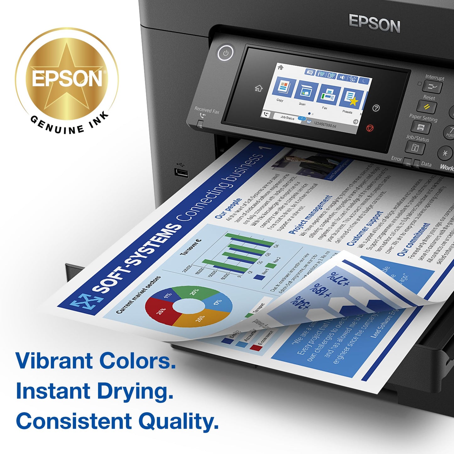 EPSON 812 DURABrite Ultra Ink High Capacity Cyan Cartridge (T812XL220-S) Works with Workforce Pro WF-7310, 7820, 7840, EC-C7000
