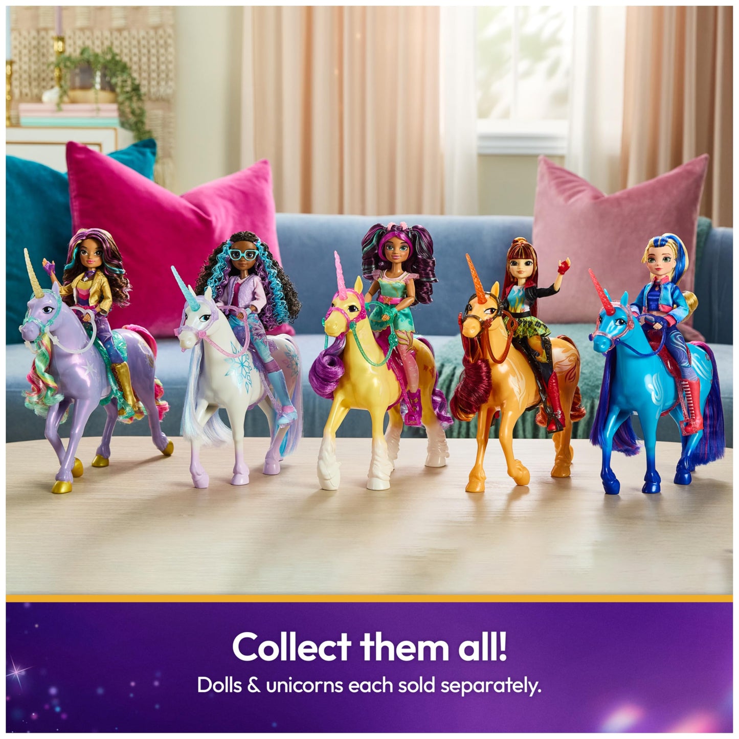 Unicorn Academy, Power of Friendship Glacier, Easter Gifts Idea, Dolls & Unicorn Toys for Girls, Includes Translucent Saddle & Bridle, 11”