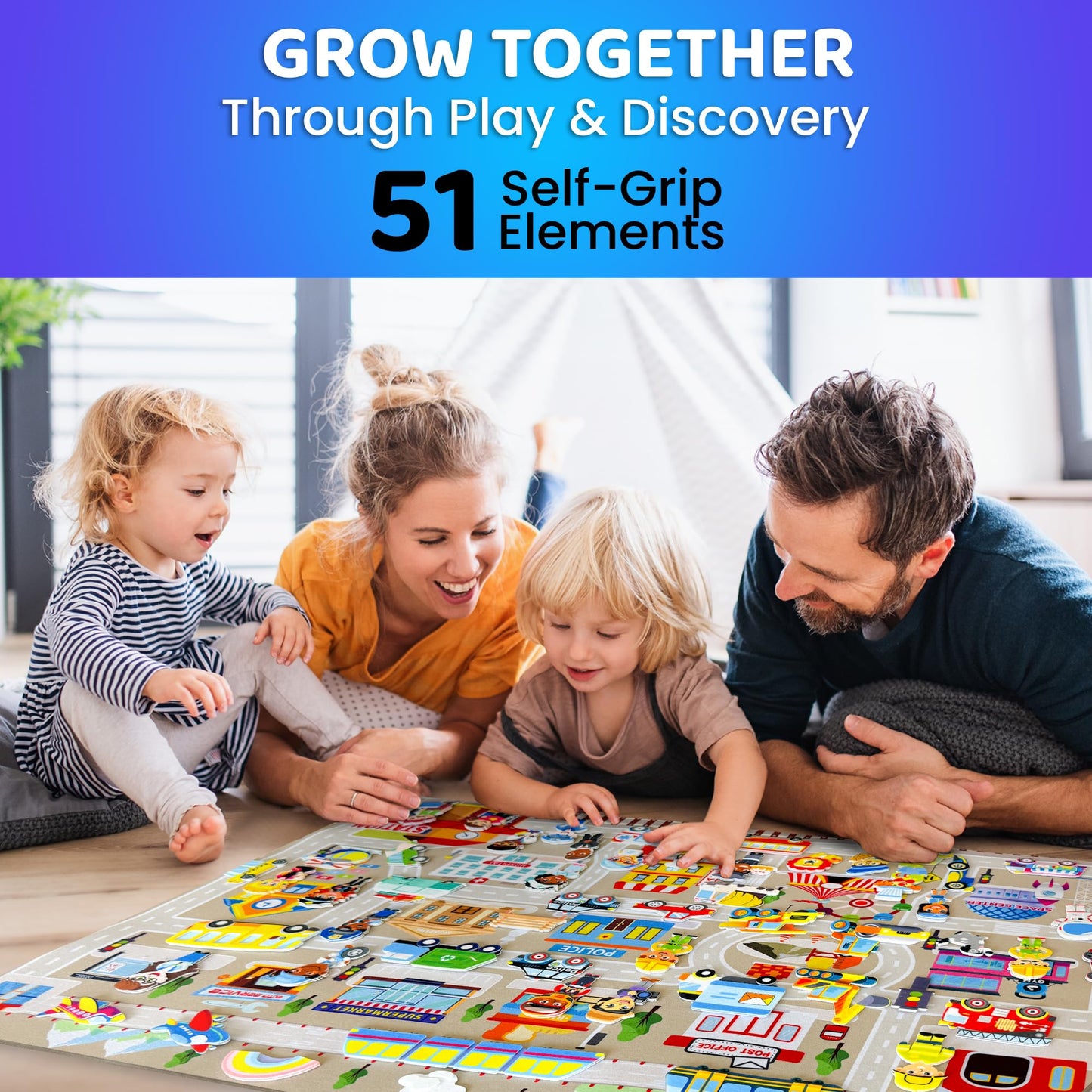 QUOKKA City Felt Board for Kids 3-5 Years Old - Social Emotional Preschool Learning Activities for Ages 3-4 - Educational Flannel Toy for Toddlers 3 - Emotion Skills Speech Therapy Gift