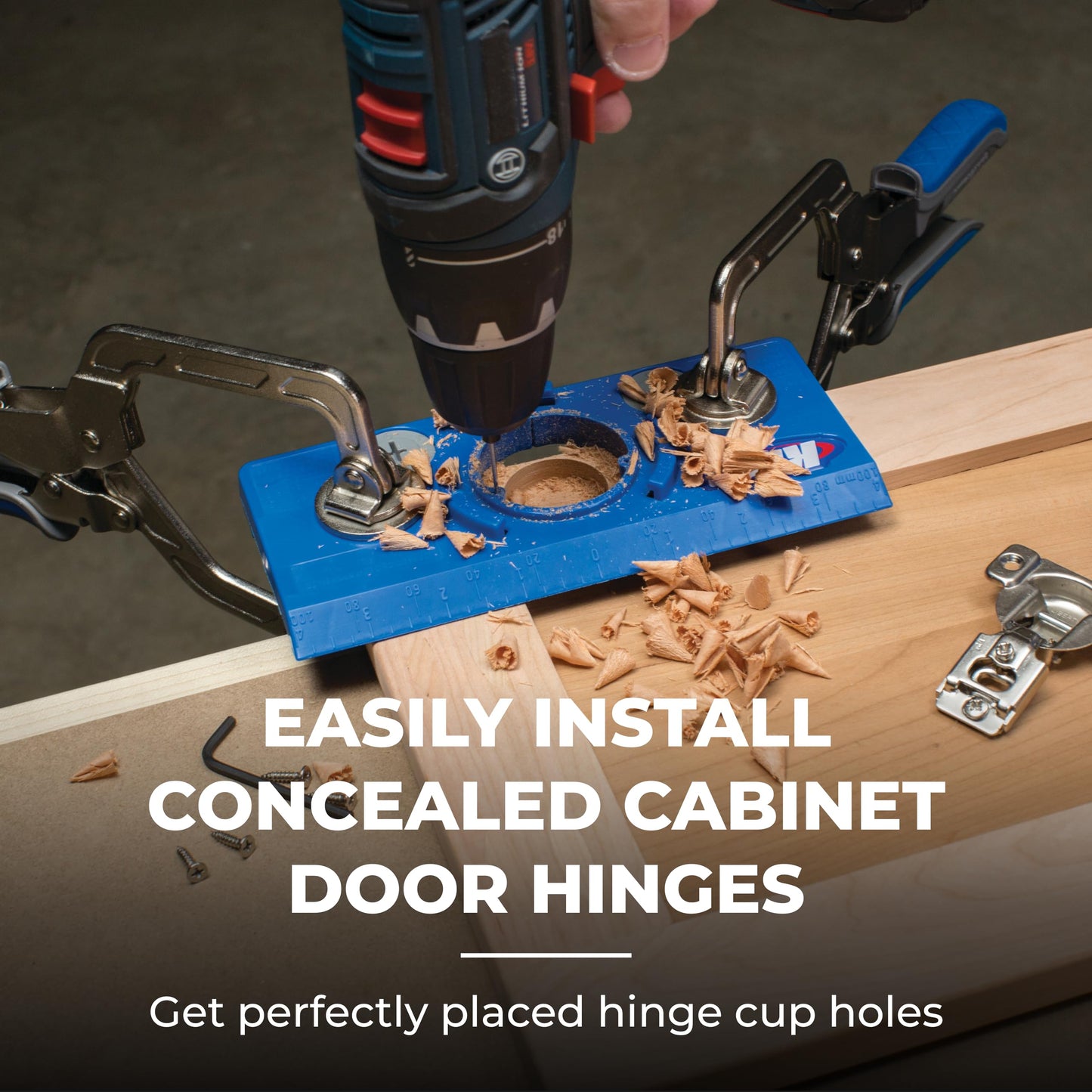 Kreg Concealed Hinge Jig - 35mm Cup Drilling Jig - Adjustable Cabinet Door Installation Tool - KHI-Hinge