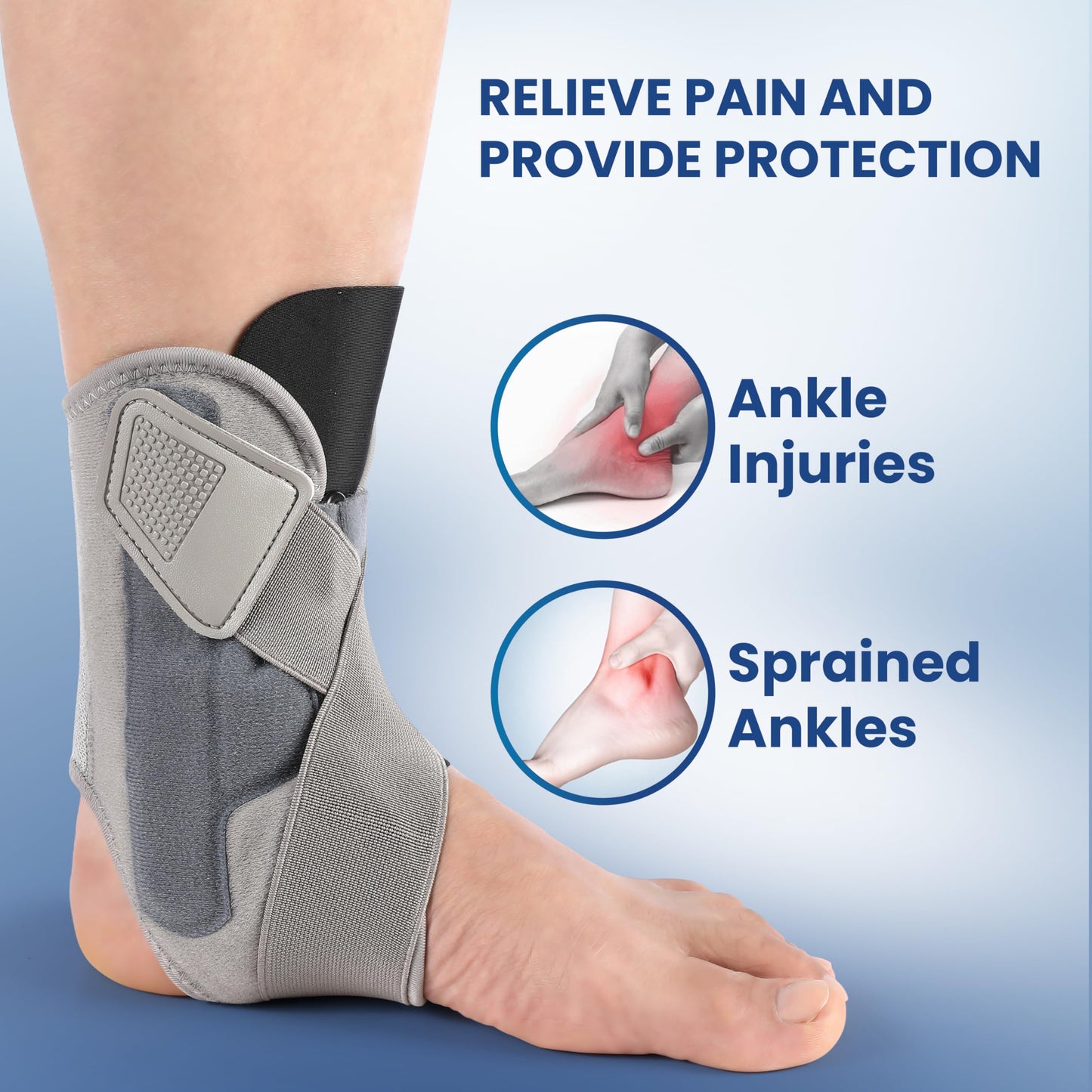 Ankle Brace for Women Men, Ankle Support Brace for Injury Recovery, Sprain, Achilles, Tendon, Ankle Support for Women Men with Adjustable Wrap, Ankle Stabilizer for Sports