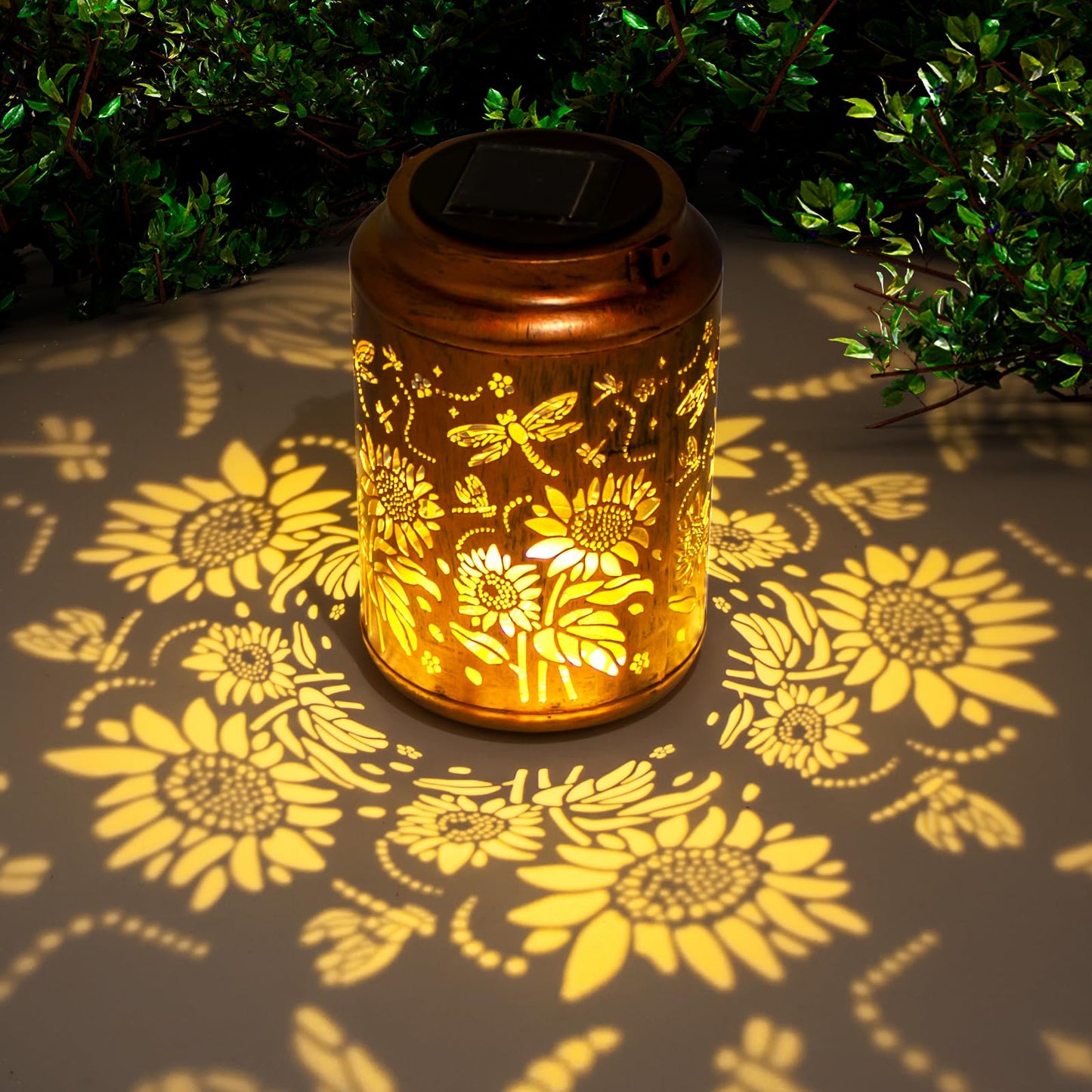 Sunflower Solar Lanterns Outdoor,Birthday Gardening Christmas Gifts for Women Mom Grandma,Garden Decor Waterproof Metal Hanging Lights for Patio Yard Pathway Lawn Front Porch