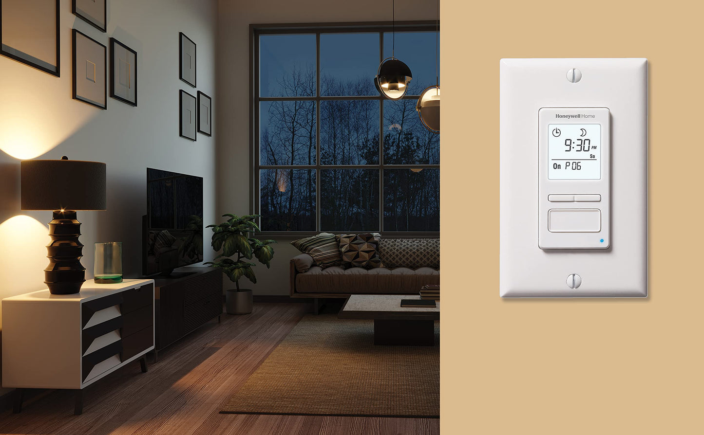 Honeywell Home RPLS740B ECONOswitch 7-Day Solar Programmable Switch, Lights and Motors, Indoor and Outdoor, Energy Saving White