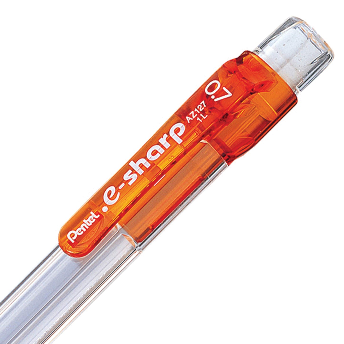 Pentel .E-Sharp Mechanical Pencil with the Pentel Lead Maximizer, Writing, Drawing, School Supply, Pre-loaded with Lead, 0.7mm Medium Point, Orange Barrel, AZ127-F, Box of 12