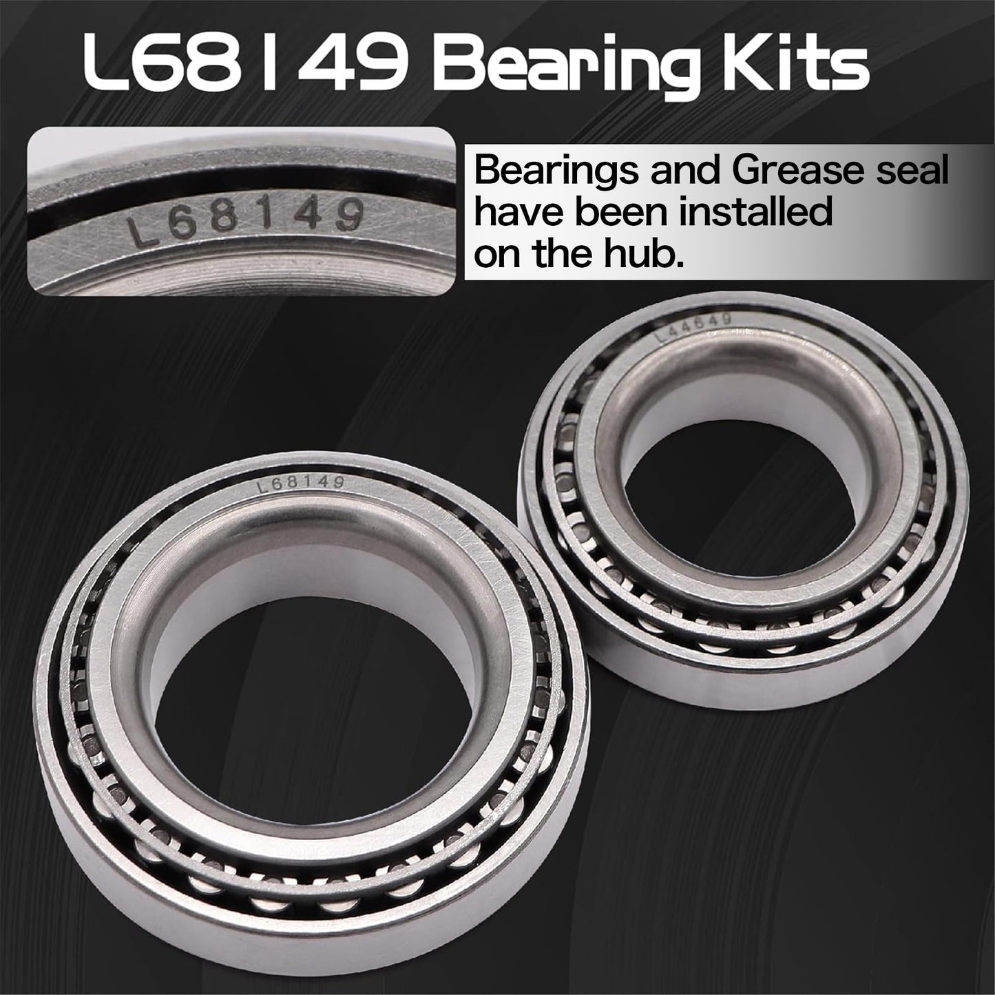 Ruikarhop 5 Lug Trailer Wheel Hub Kit,3500 LB-5 X 4.5 Trailer Axle Kit with(L68149 and L44649 Cone Bearings),Fits 1-1/16'' to 1-3/8" Trailer Axles 3500lb #84 Spindle for Rvs
