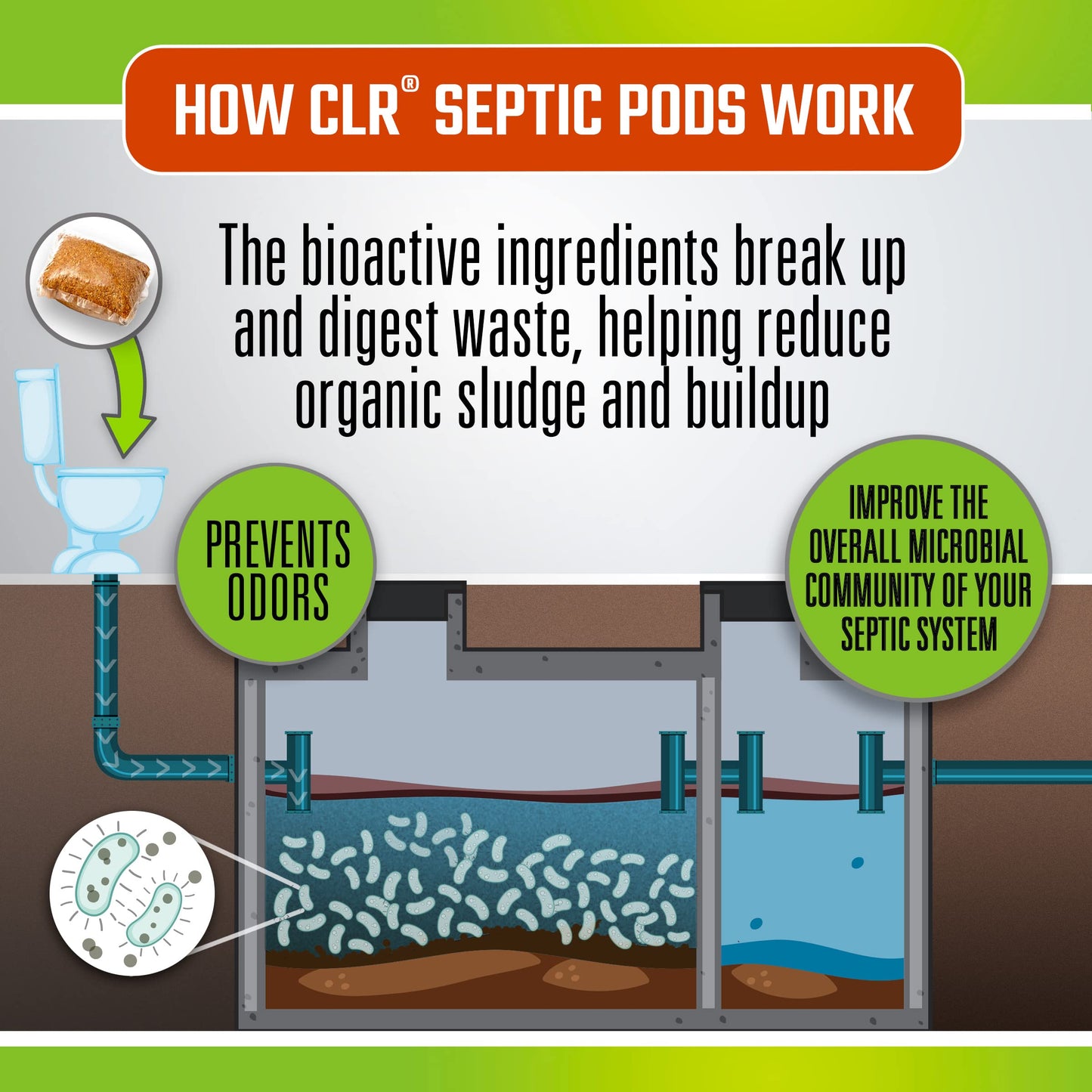 CLR Septic Pods Monthly Septic Maintenance, 12 Pods