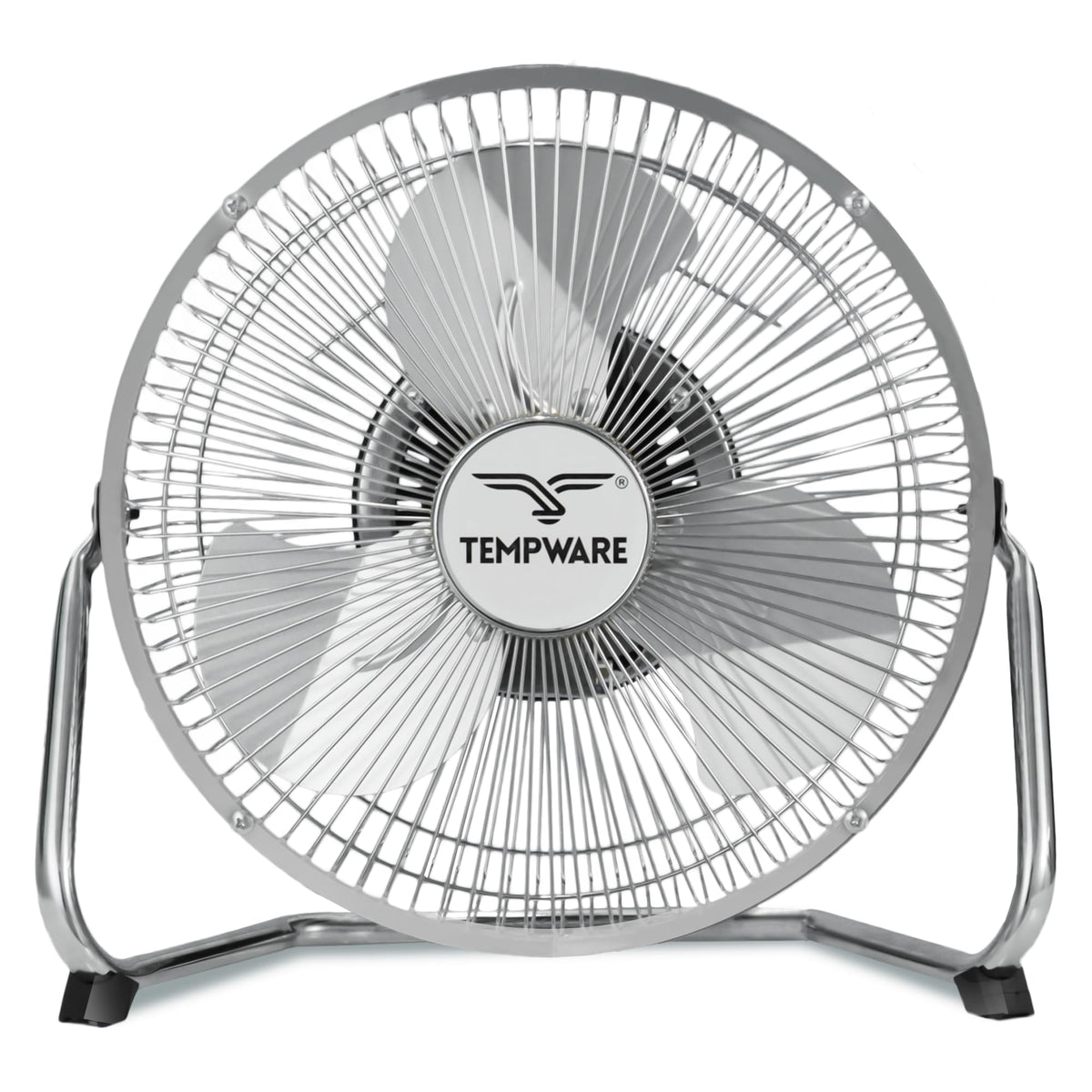 TEMPWARE All Metal Floor Fan 9 Inch, 3-Speed Portable Metal Fan with Adjustable Tilt, Quiet Small Cradle Floor Fan for Home, Office, Bedroom