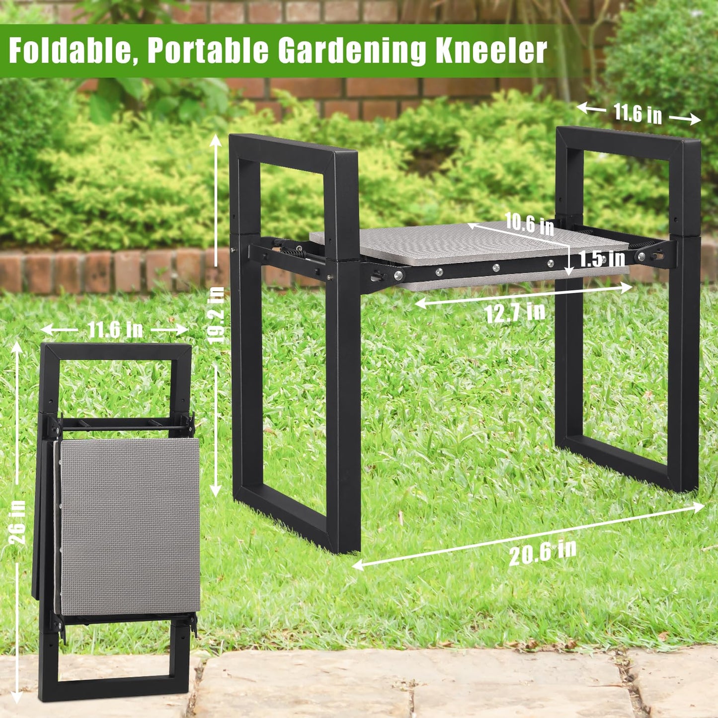 Garden Kneeler and Seat, Folding Heavy Duty Widened Thick Gardening Bench for Kneeling and Seat, Multifunctional Kneeler Bench, Gardening Tools Gifts for Women,Grandparents,Relieve Knee Back Pain