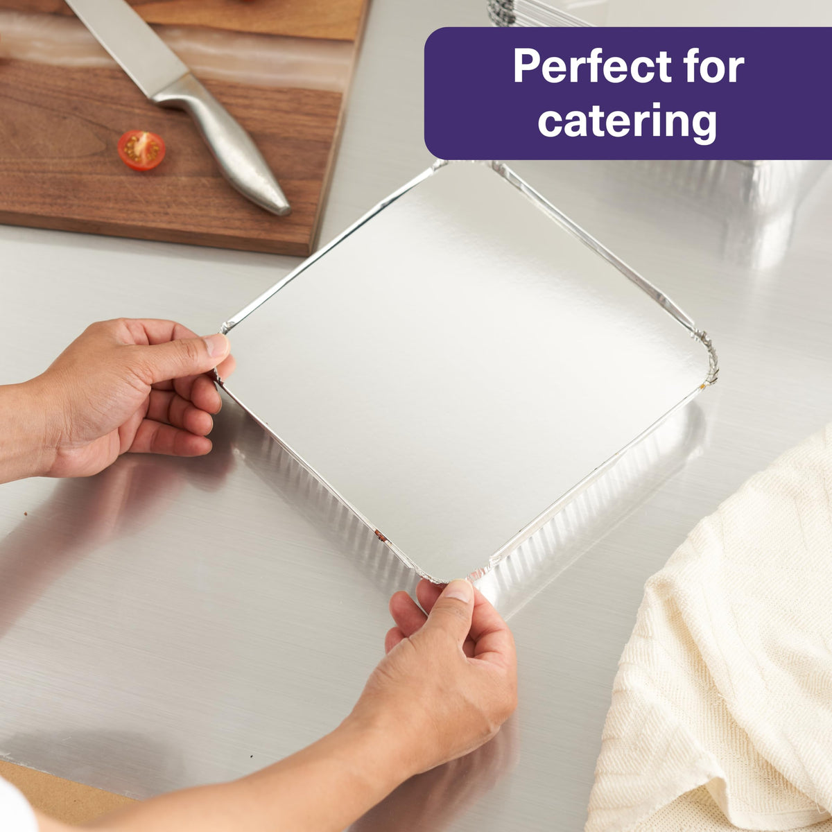 MATANA 25 Pack 9x9 Square Aluminium Foil Pans with Lids, Disposable Baking Pans, Aluminum Trays, Foil Containers for Baking, Roasting & Serving