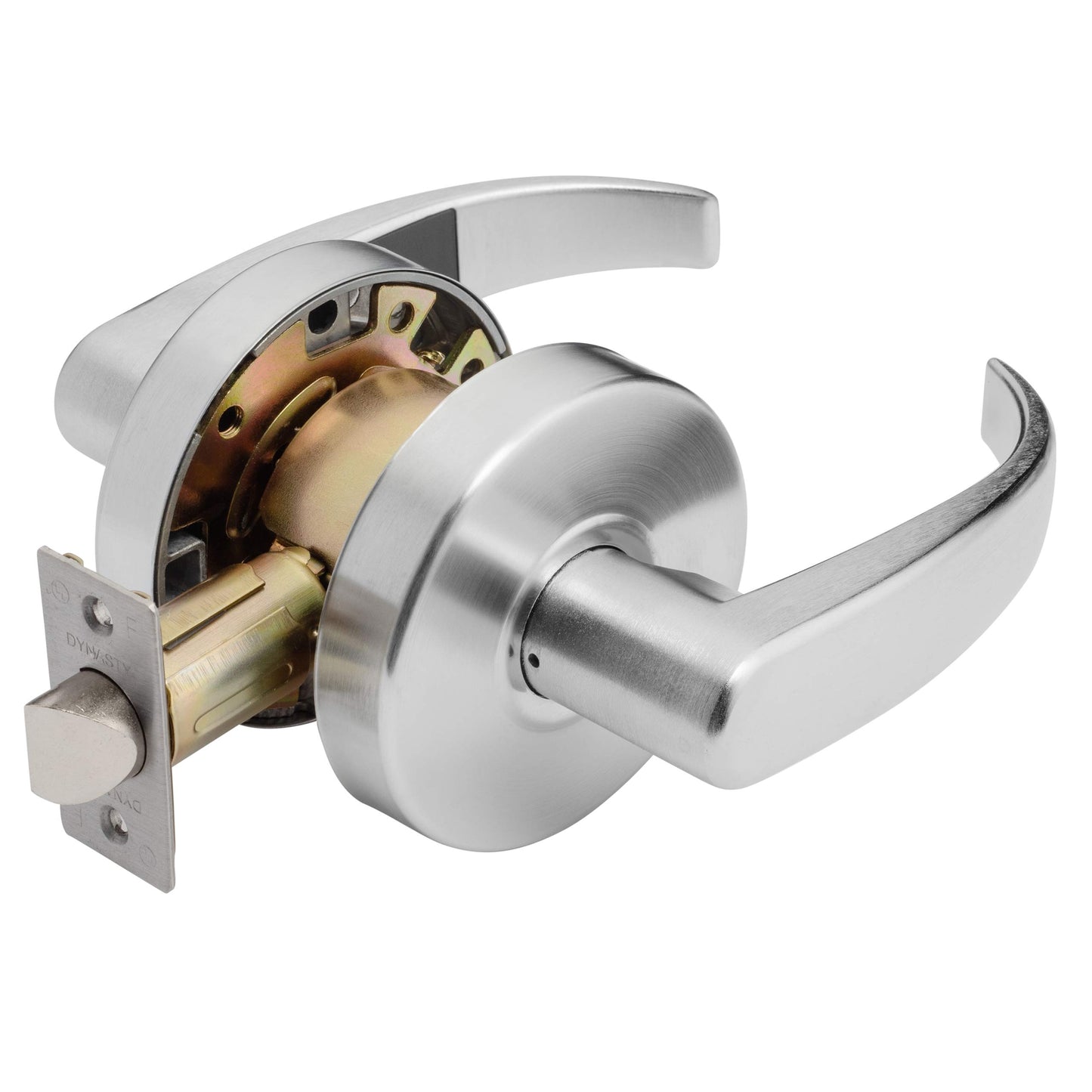 Dynasty Hardware Spartan Design Passage Door Lever Lockset, ADA Compliant, Grade 2 Heavy Duty Non-Locking Handle for Hallway or Closet Use, Satin Chrome Finish, Model SPA-30-26D
