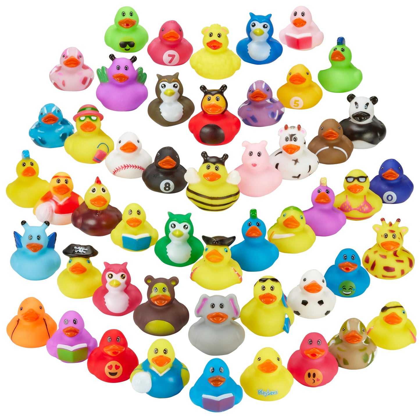 Playbees Rubber Ducks in Bulk 50 Pack Assortment Duckies Kids Baby Bath Shower Toys Jeep Ducking Floater Summer Beach Pool Activity Baby Showers Accessories Classroom Incentives