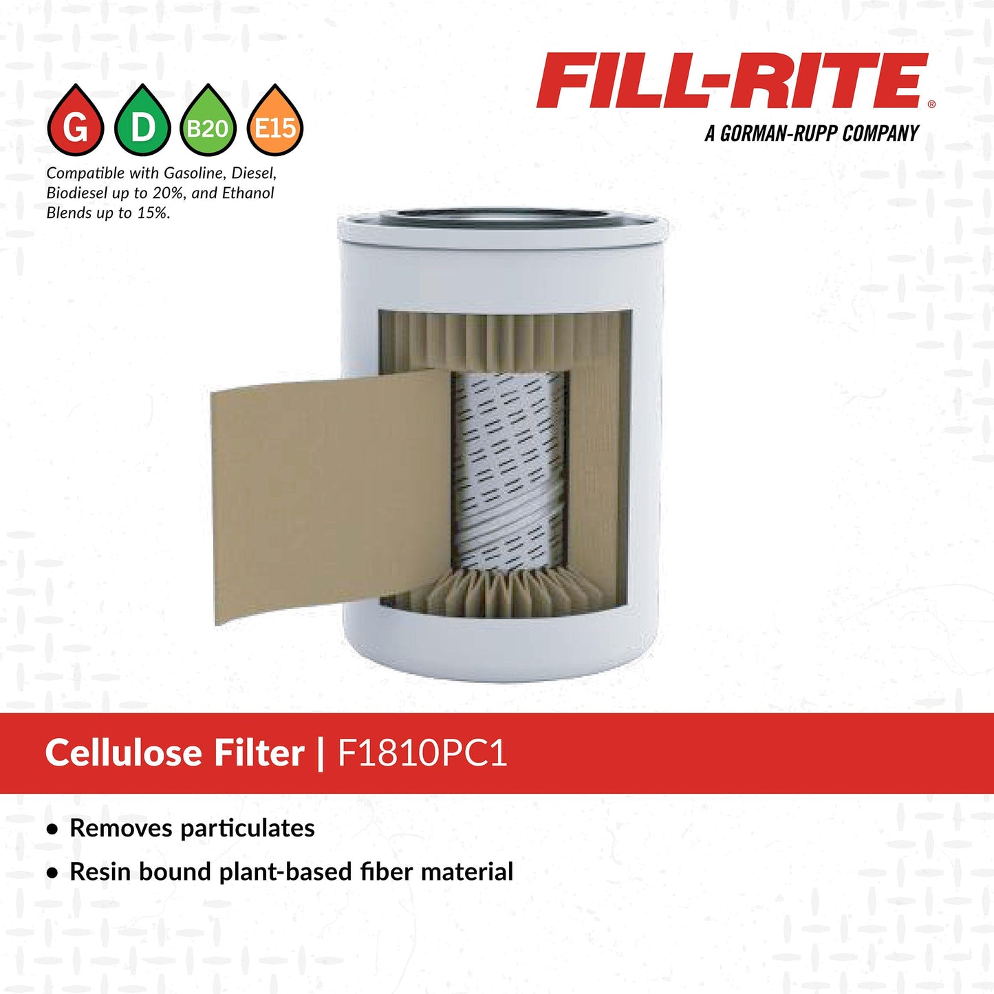 Fill-Rite FR1810PC1 10 Micron Particulate 25 GPM Clear Bowl Fuel Filter with 3/4" Filter Head