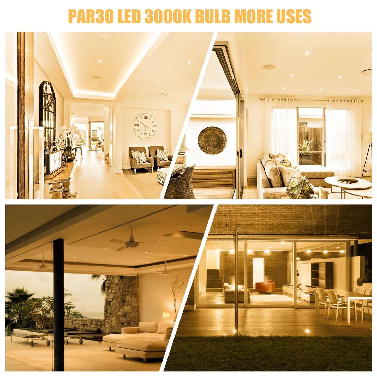 Par30 Short Neck LED Bulb - 6 Pack Dimmable LED Flood Light Bulbs, 3000k Warm White 11W LED Light Bulbs 75 Watt Equivalent, 850 Lumens with E26 Base LED Bulb for Indoor, Outdoor, Porch