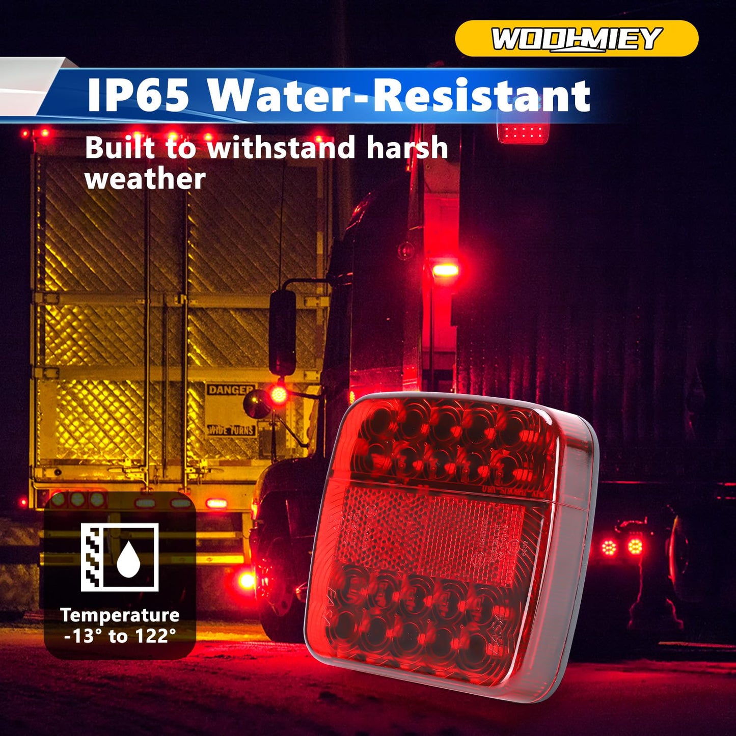 WODHMIEY Wireless Magnetic LED Trailer Lights, 2.4GHz 100 Feet Stable Signal, Storage Box, Rechargeable Tow Lights for Trucks Vehicles Trailers Campers Boats