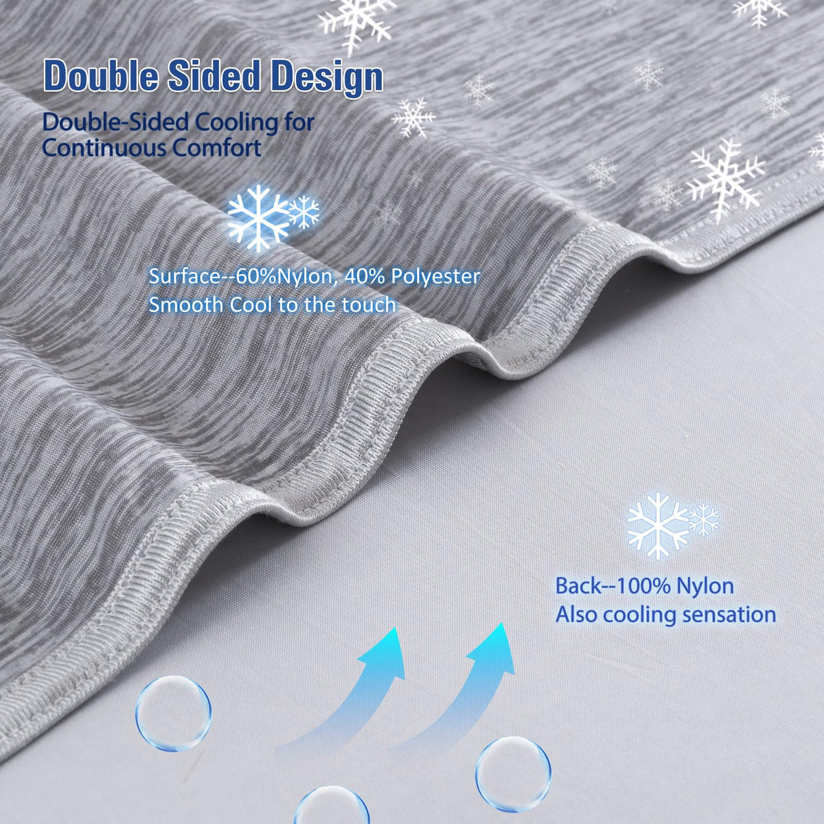 Cooling Blanket Queen Size, Lightweight & Breathable Summer Blanket for Hot Sleepers & Night Sweats, Double-Sided Cool-to-Touch Design, Smooth Cooling Blanket for Bed, 79" x 86"