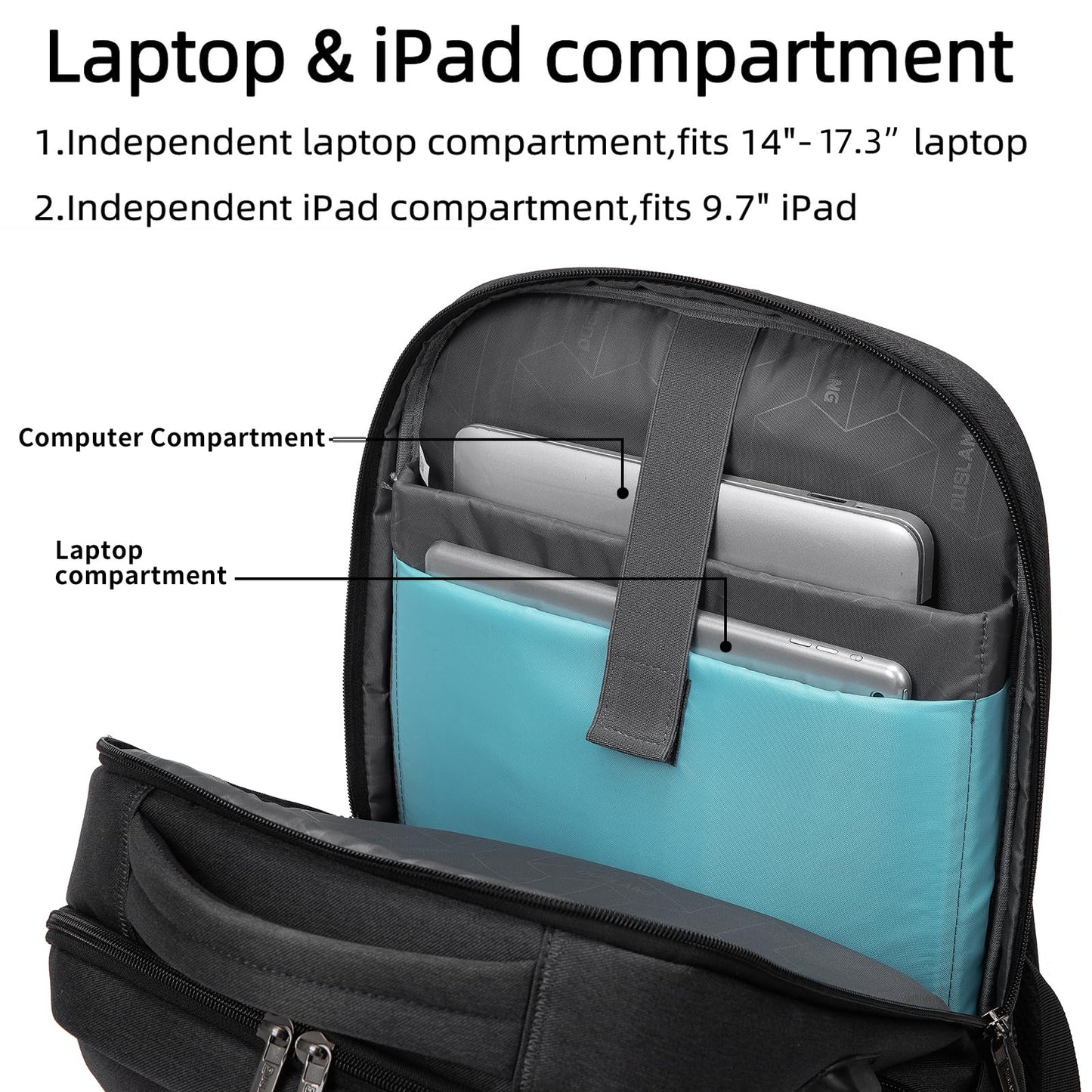 DUSLANG Laptop Backpack for Travel Water Resistant College Backpack for Men/Women Laptop Bag with USB Charging Port, Green-a, 17 Inch, Travel