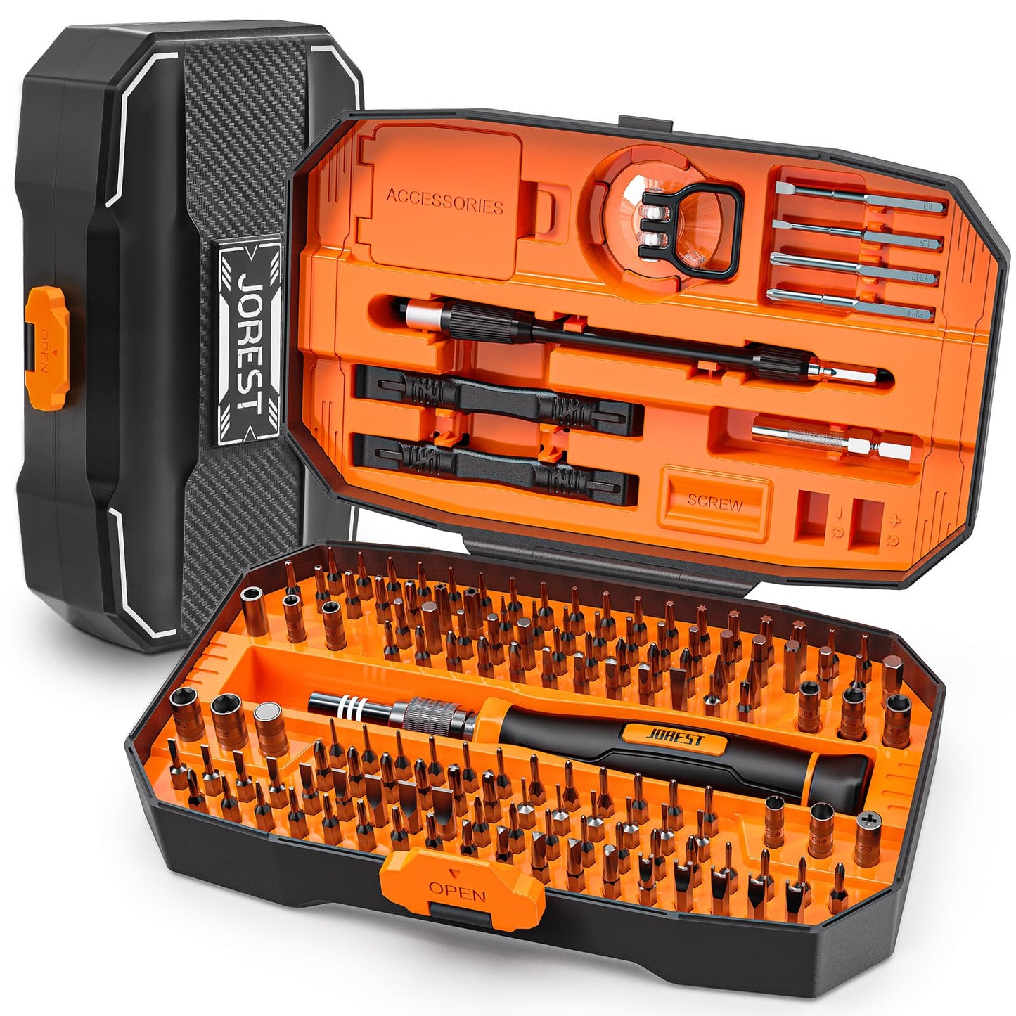 JOREST 152 in 1 Precision Screwdriver Set Tool Gifts, Christmas Stocking Stuffers Gifts for Men Him, Tool Kit with Torx Triwing Bits, Repair for Electronics, MacBook, Laptop, PC, RC, PS5, iPhone