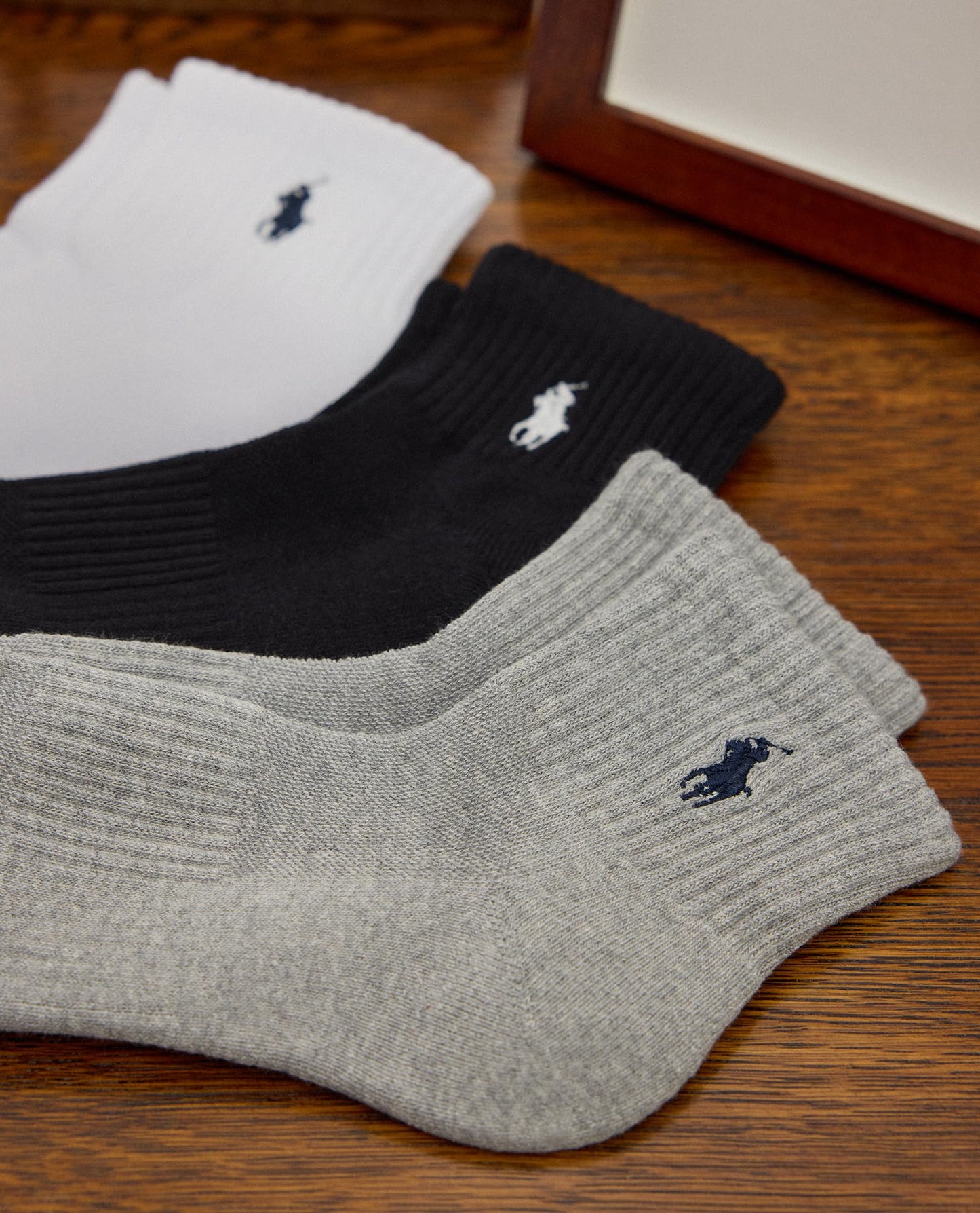 Polo Ralph Lauren Men's Classic Sport Solid Ankle Sock 6 Pack, Black, Men's Shoe Size: 6-12.5, Black, 6-12.5