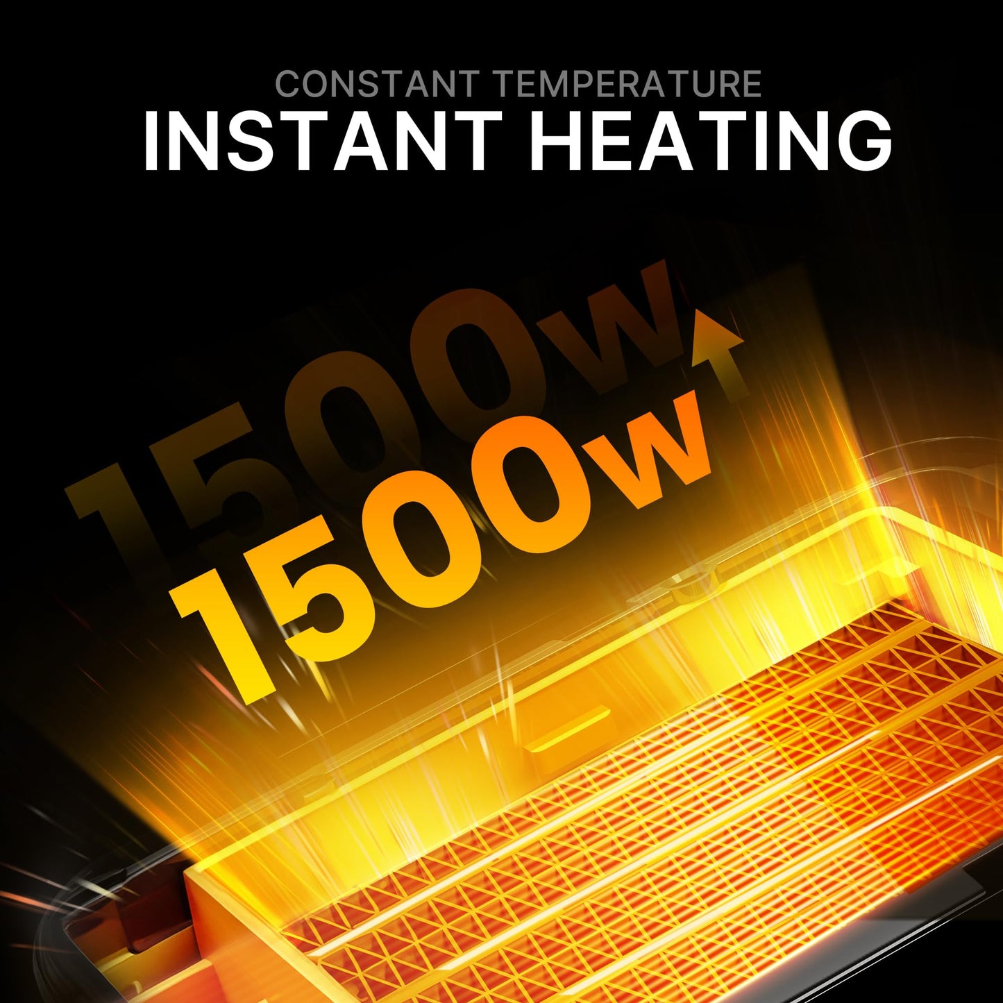 MORENTO Space Heater, 1500W PTC Room Heater with Remote Control, ECO Mode, 12H Timer, 70° Oscillating, LED Display, Thermostat, Tip-over Protection, Portable Heater for Bedroom, Office, Room (Black)