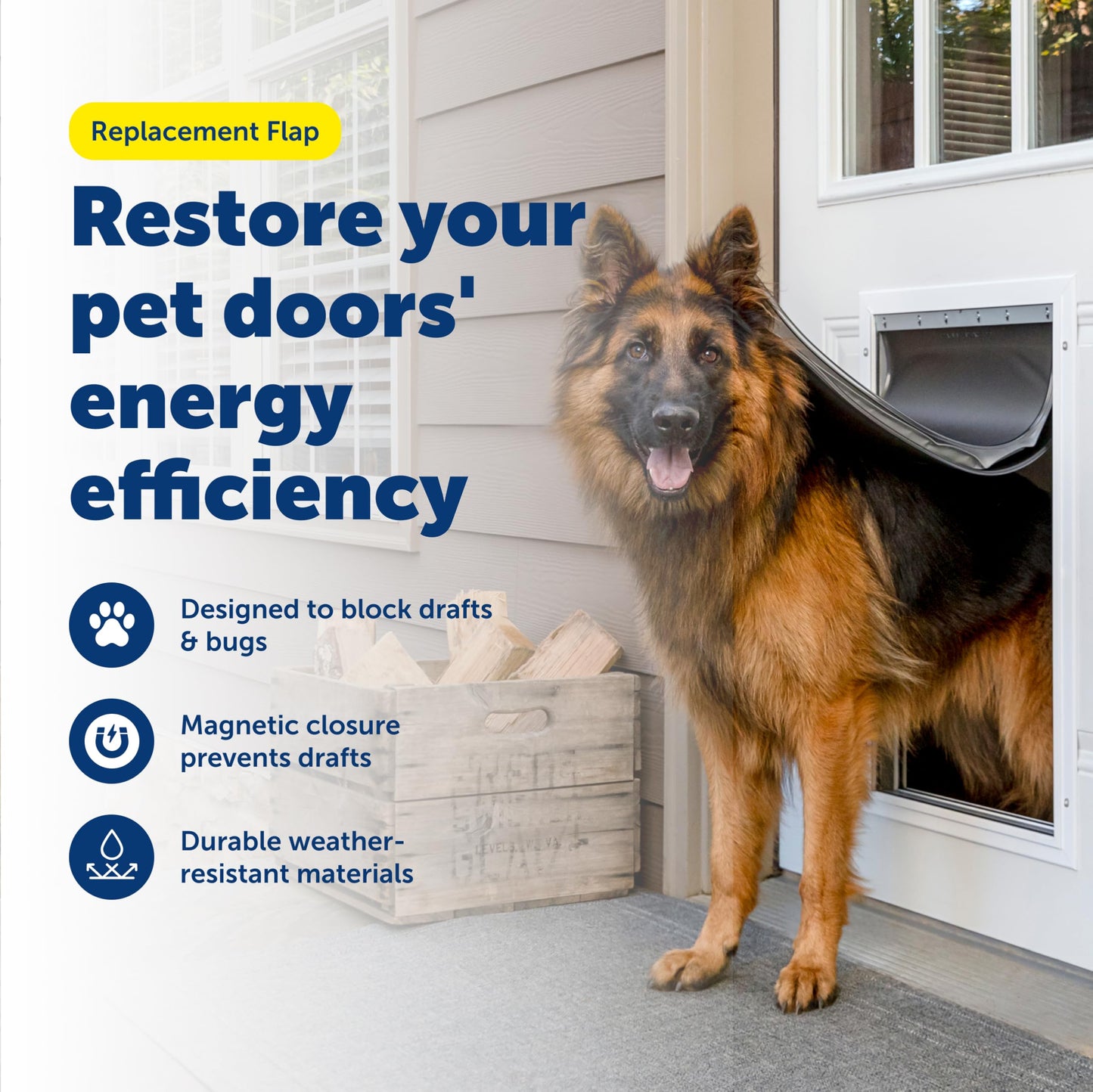 PetSafe Freedom Pet Door Replacement Flap for Dog and Cat Doors, Extra Large, 13 5/8" x 24 3/8"