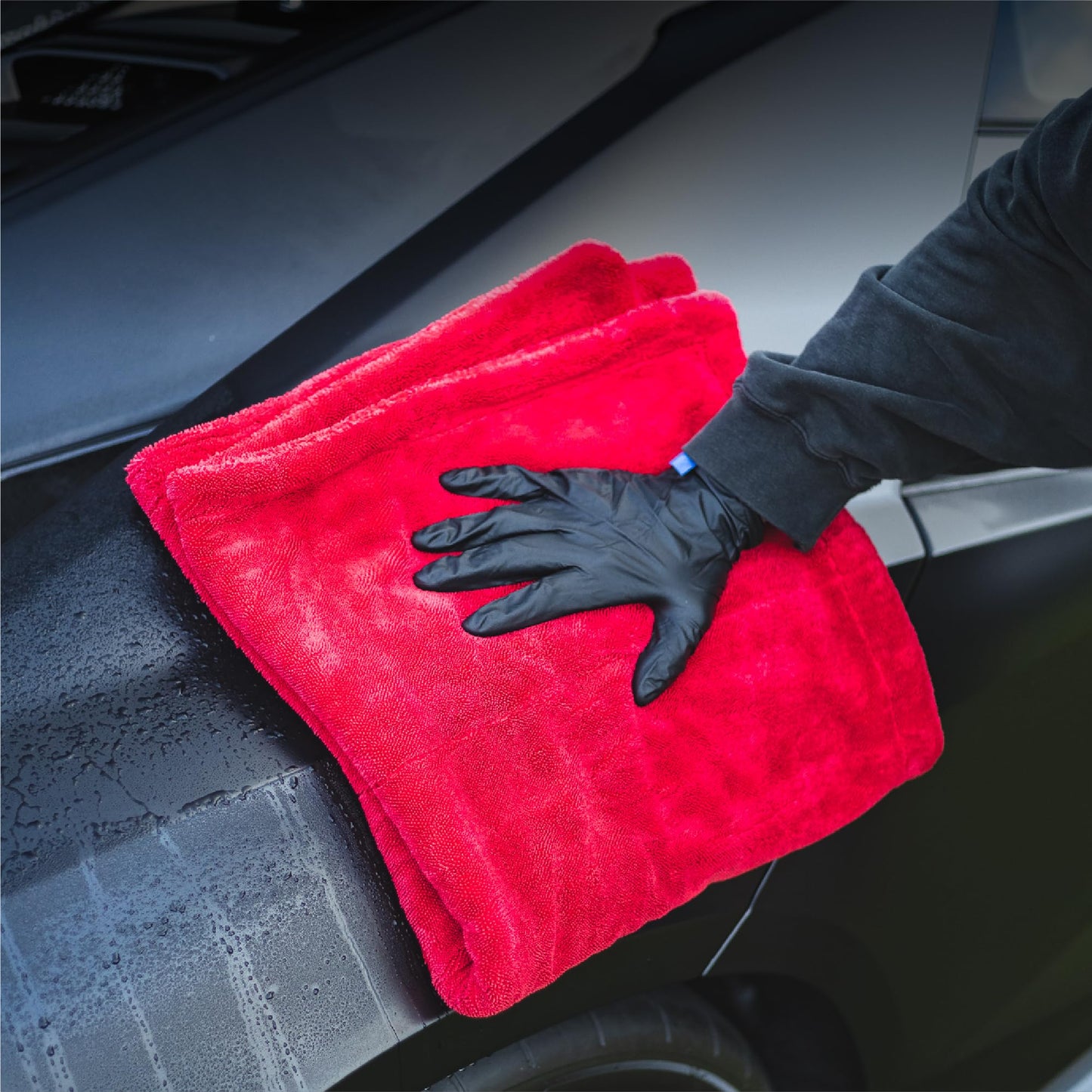 The Rag Company - The 1500 - Heavy Duty Microfiber Drying Towel; Perfect for Trucks, Commercial Vehicles, RVs, Boats, and More; Premium 70/30 Blend Twist Loop Design, 1500gsm, 30in x 30in, Red