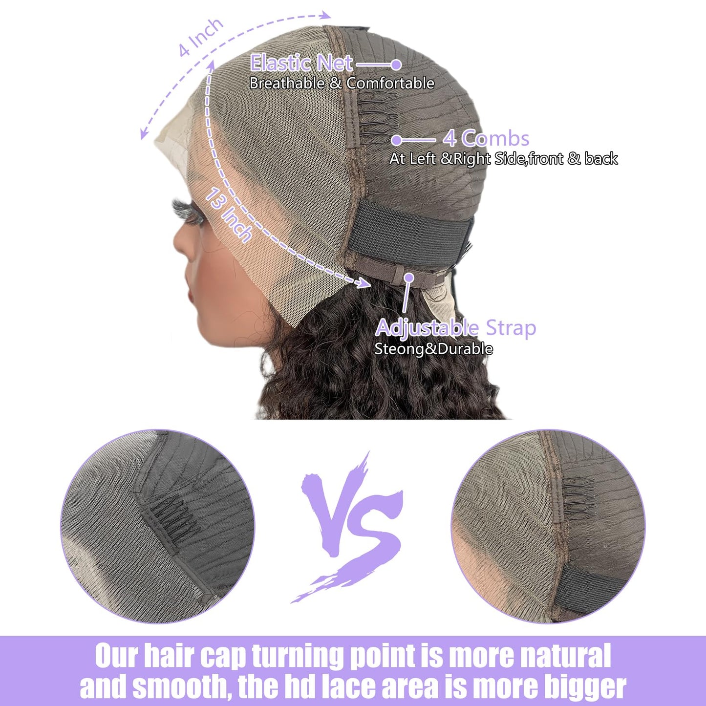 13x4 Lace Front Wigs Human Hair 10 Inch Curly Bob Wigs for Women Human Hair 200% Density Short Curly Glueless Wigs Human Hair Pre Plucked with Baby Hair Perruque Femme Humain Naturel Black