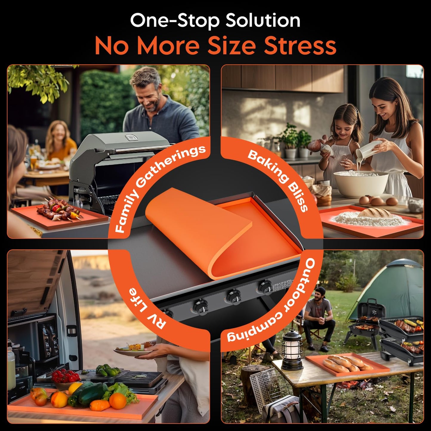 Alawooder Silicone Griddle Mat for Blackstone Griddles 36 Inch - Food Grade Silicone Griddle Cover for Blackstone Flat Top Grill, 36" Thickened Buddy Mat Grilling Accessory for Black Stone Protection