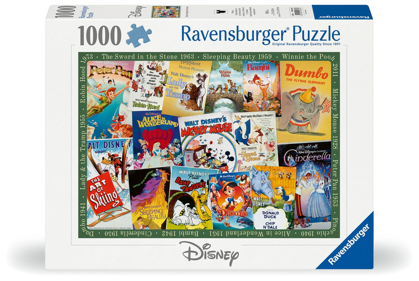 Ravensburger Disney Vintage Movie Poster 1000 Piece Jigsaw Puzzle for Adults - 12000689 - Handcrafted Tooling, Made in Germany, Every Piece Fits Together Perfectly