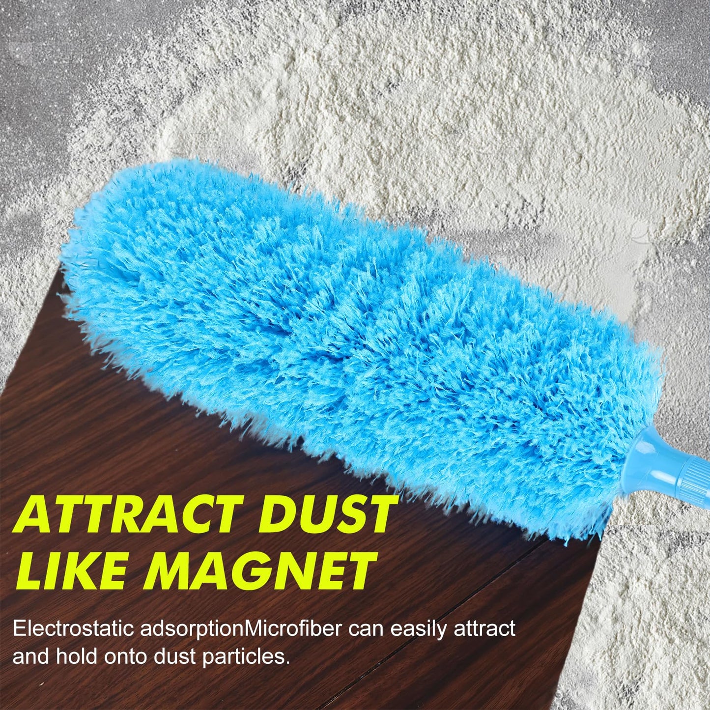 iHUFeather Extendable Rainbow Duster Electrostatic Bendable Microfiber Duster for Cleaning, Dust Cleaner, Cobweb Duster, Air Condition (2pcs)