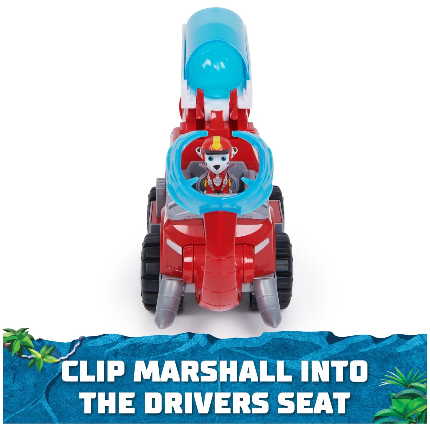 PAW Patrol Jungle Pups, Marshall Elephant Firetruck with Projectile Launcher, Toy Truck with Action Figure, Kids Toys for Boys & Girls Ages 3 and Up