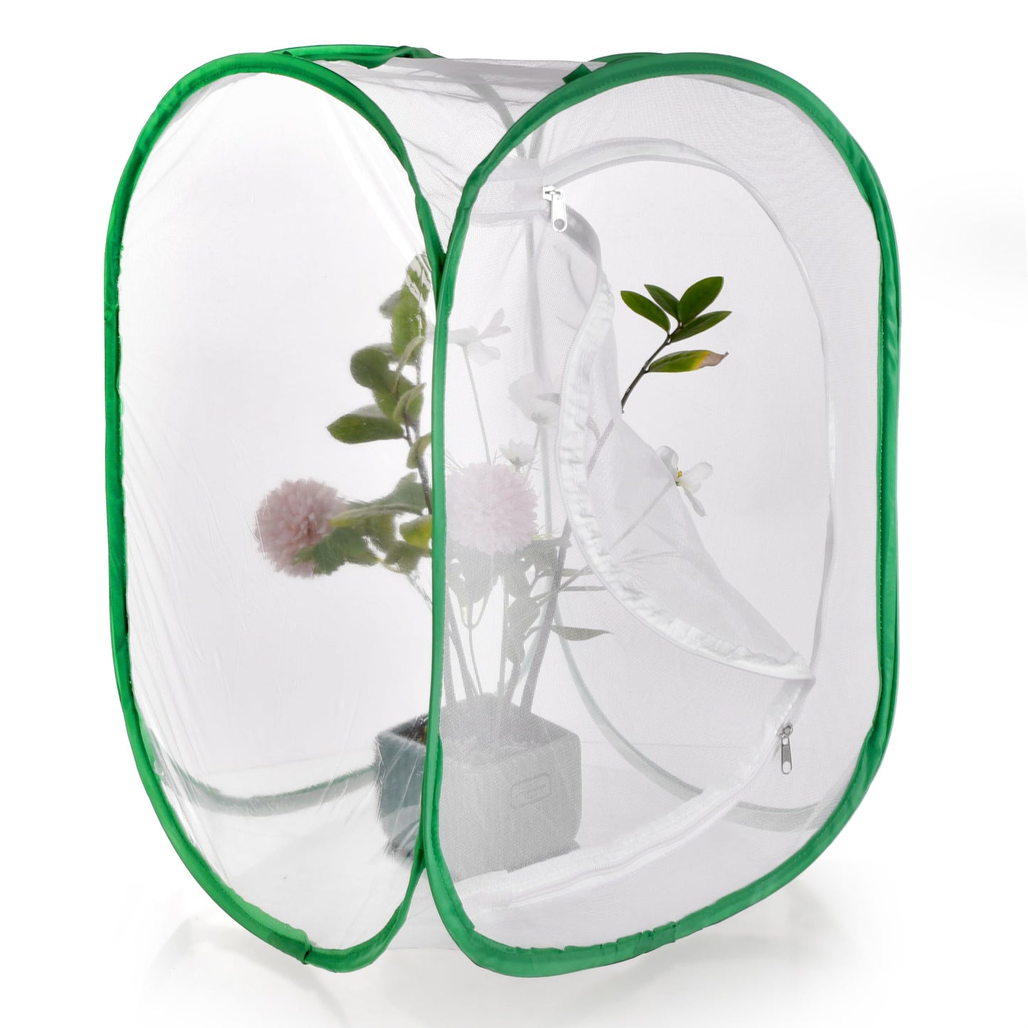 Large Monarch Butterfly Cage, Collapsible Caterpillar Habitat with 5 Mesh Panels for Airflow Pop Up Butterfly Kit, 60 x 60 x 90CM