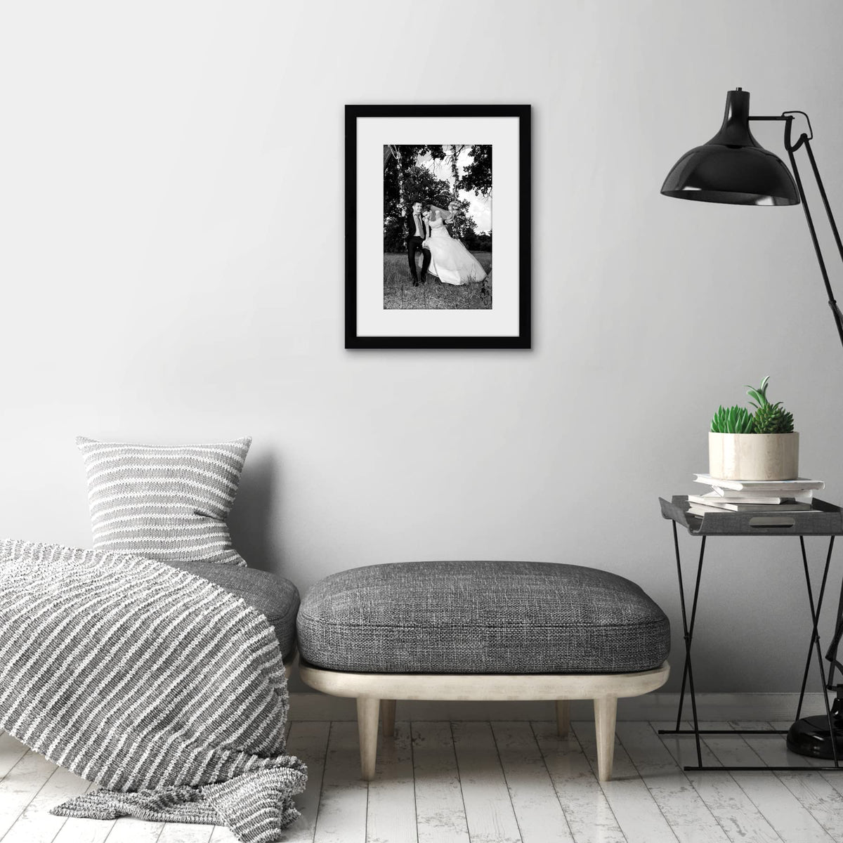 Americanflat 12x16 Black Picture Frame - Display Pictures 8x12 with Mat - Display Pictures 12x16 without Mat - Glass Front - Hanging Hardware Included