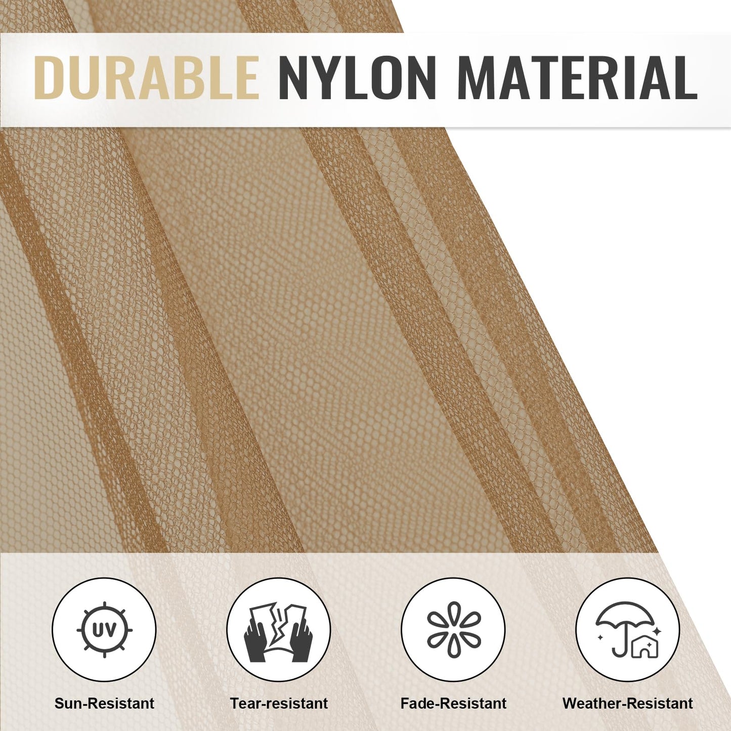 COWVIE Gazebo Replacement Netting Screen, 10' x 12' Universal Gazebo 4-Panel Mosquito Sidewalls with Double Zippers for Outdoor Patio (Only Netting)