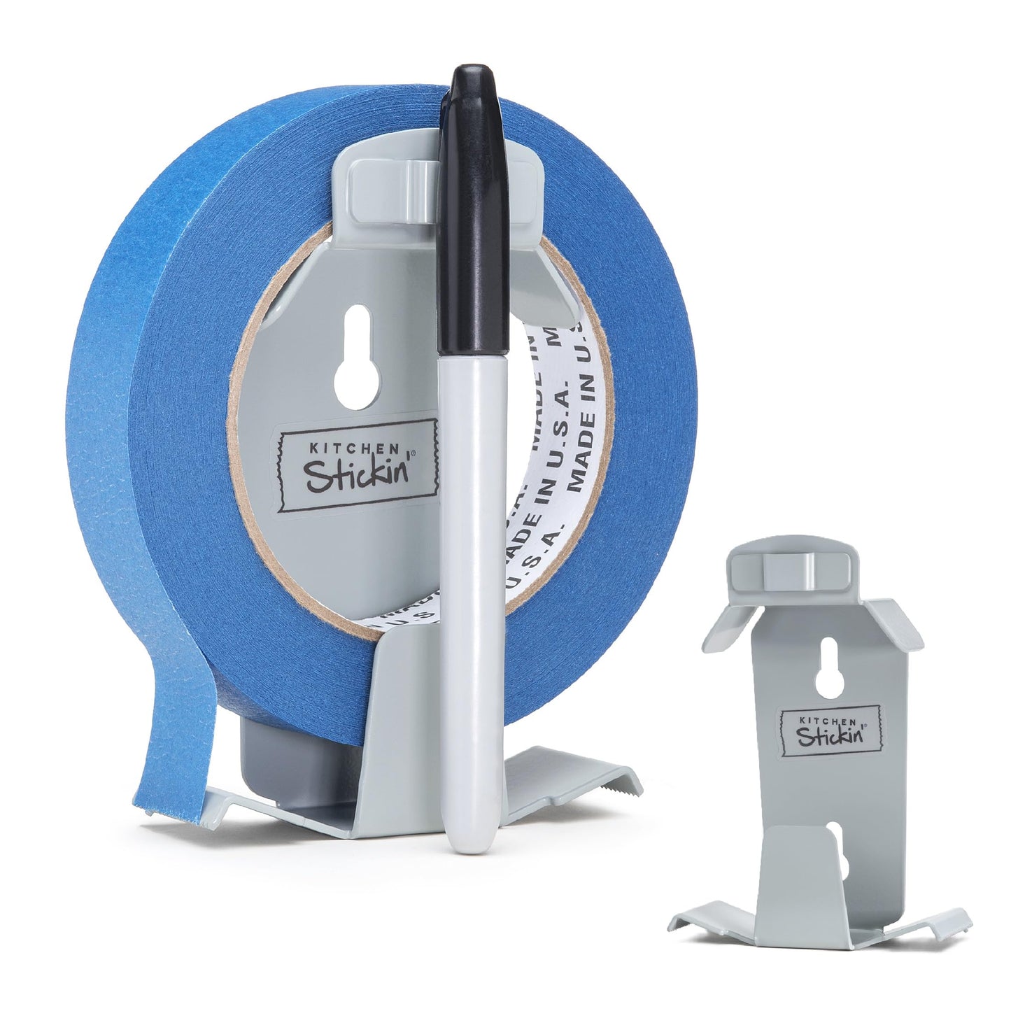 Kitchen Stickin' Pro Metal Tape Dispenser, Wall-Mounted Tape & Label System