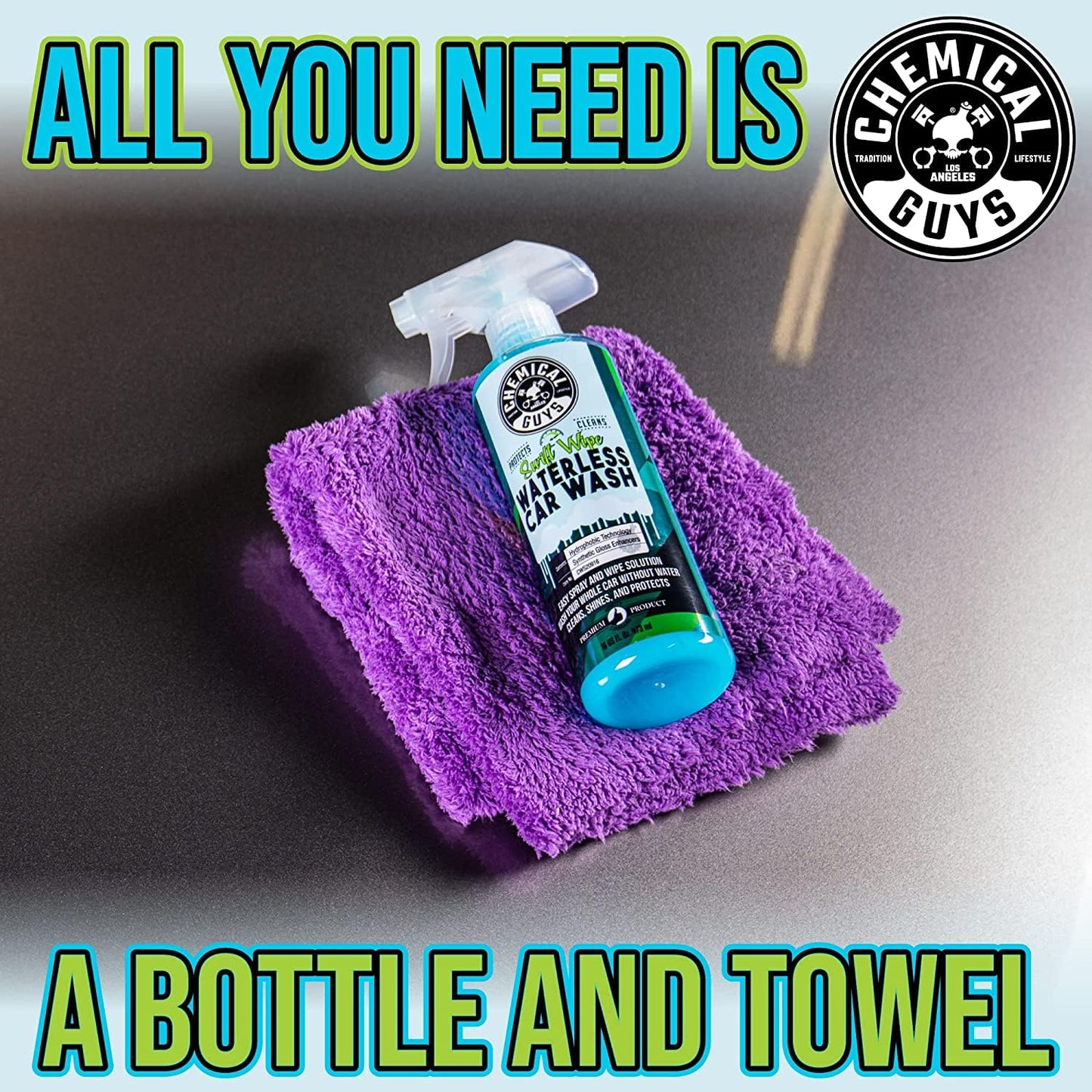 Chemical Guys Swift Wipe Sprayable Waterless Car Wash, Easily Clean - Just Spray & Wipe, Safe for Cars, Trucks, Motorcycles, RVs & More, 473 ml (2 Pack)