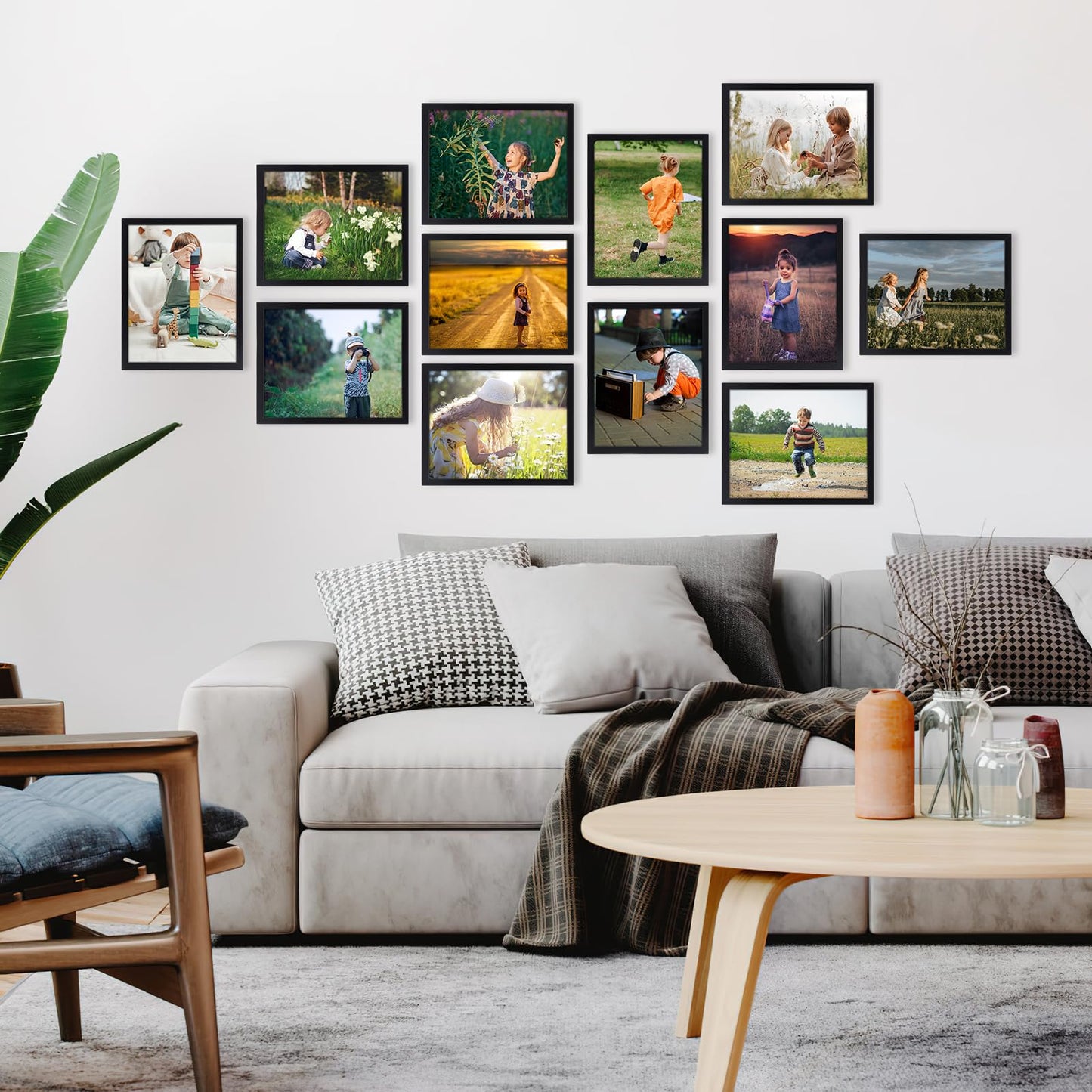 Hoikwo 18 Packs 8x10 Black Multi Plastic Picture Frames Set with Plastic Cover for Family Photos, Artwork, Light Weight Bulk 8 by 10 Frames Pack for Wall Hanging and Table, Stylish Picture Frames