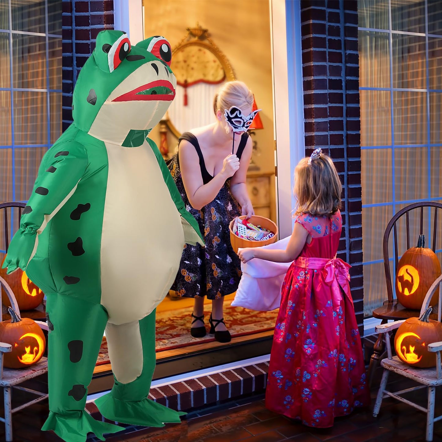 Inflatable Costumes for Kids Inflatable Frog Costume Teen Halloween Cosplay Party Polyester Blow Up Costumes