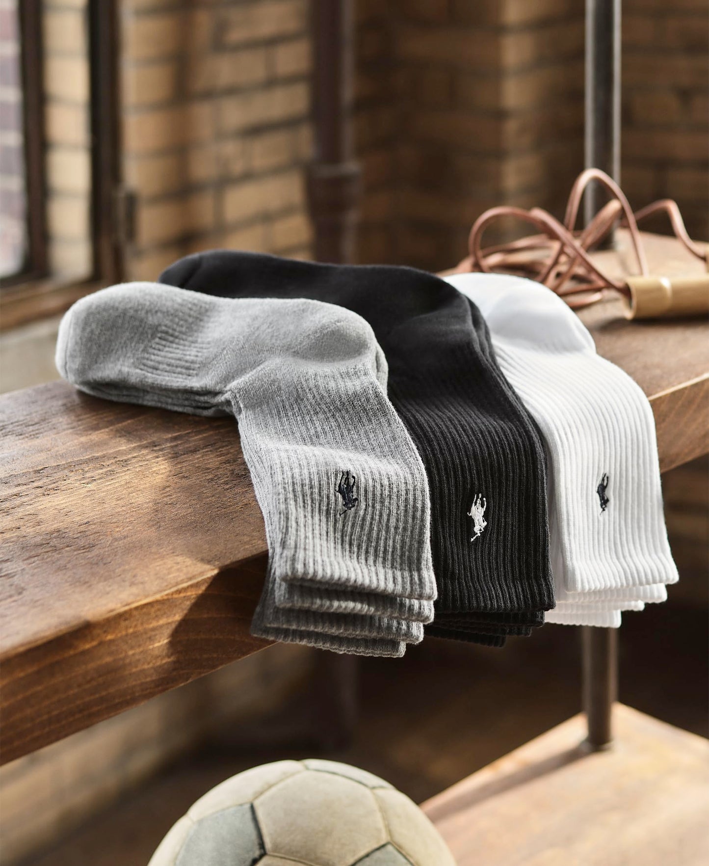POLO RALPH LAUREN Men's Classic Sport Marled Low Cut Socks - 6 Pair Pack - Breathable Mesh and Arch Support, Gray – Crew, 6-12.5