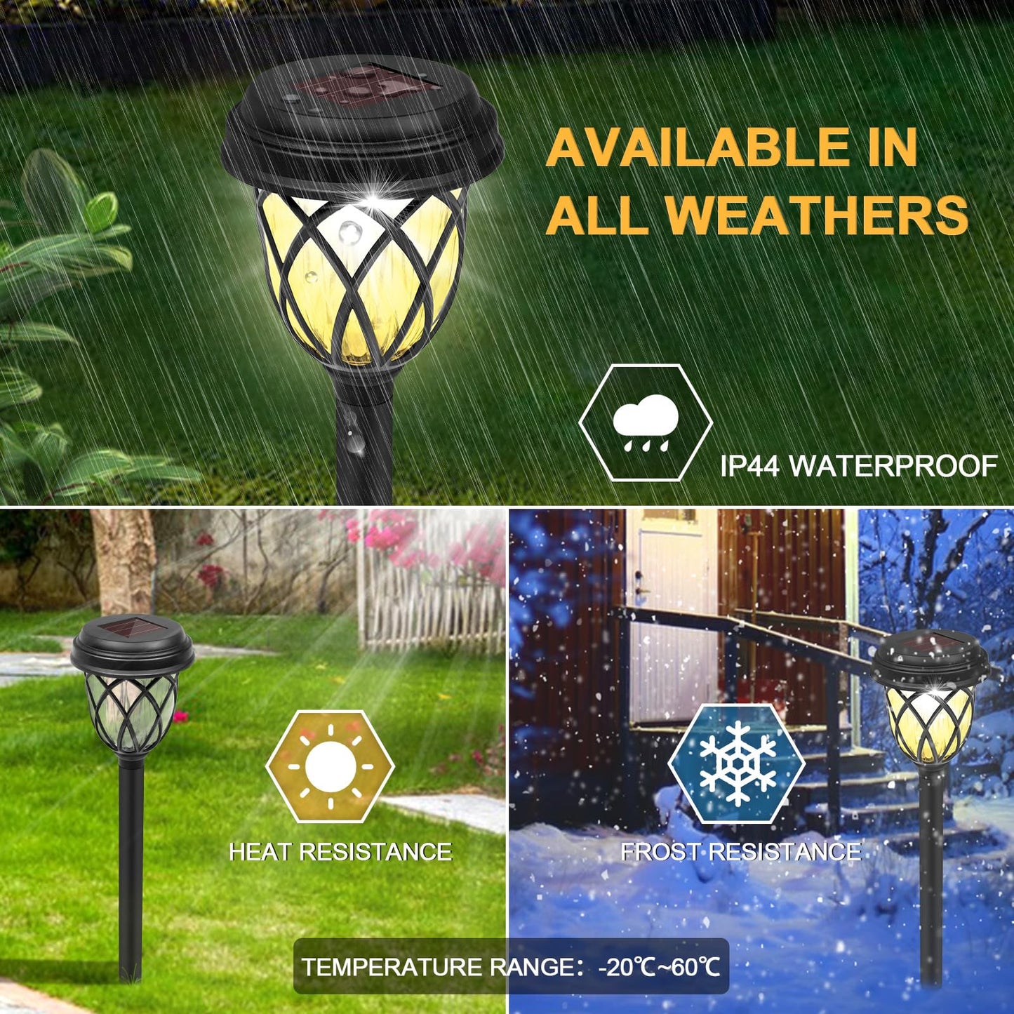 6 Pack Solar Lights Outdoor Waterproof, 12Hrs Solar Garden Lights, Outdoor Solar Pathway Lights, Landscape Lighting Path Lights for Walkway Driveway Backyard Garden Decor, Warm White