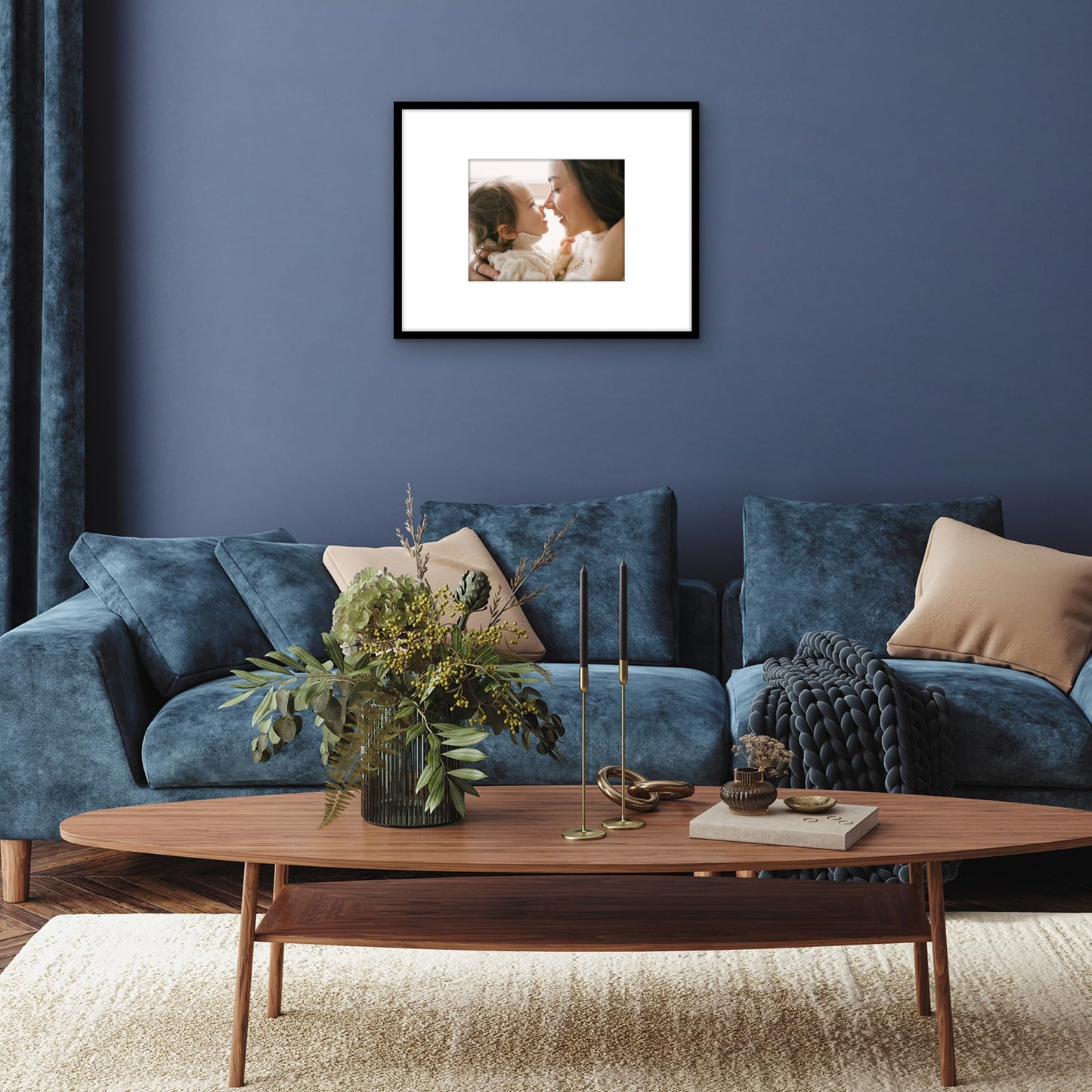 Americanflat 20x26 Picture Frame with Polished Plexiglass - Use as 11x14 Frame with Mat or Display 20x26 Photo Without Mat - Streamline Collection - Thin Border Picture Frames for Wall - Black