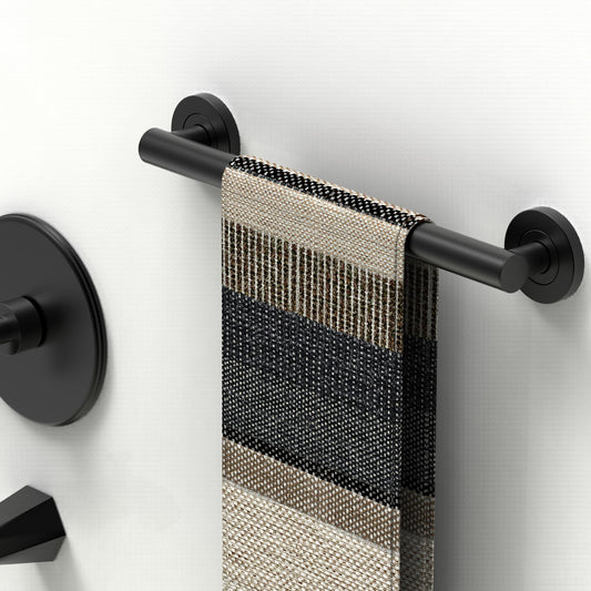 AmeriLuck 16 inches Stainless Steel Designer Grab Bar for Bath Safety, Collection Glacier, ADA Compliant 500lbs Loading Capacity, Matte Black